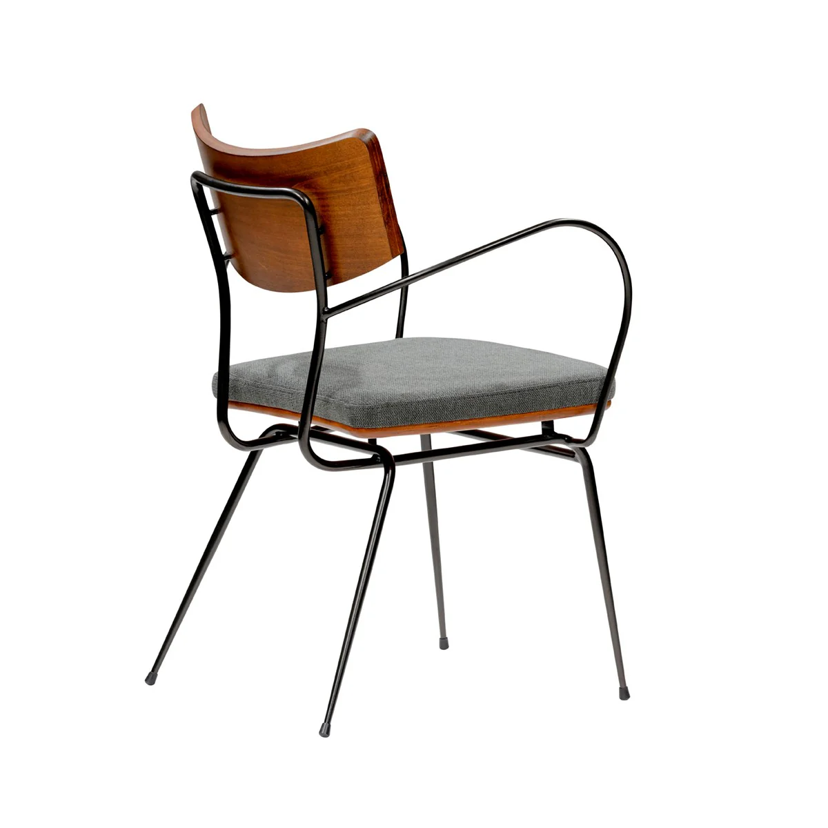 Set Of Two Wood And Steel Armchairs By Homeroots - Image 4