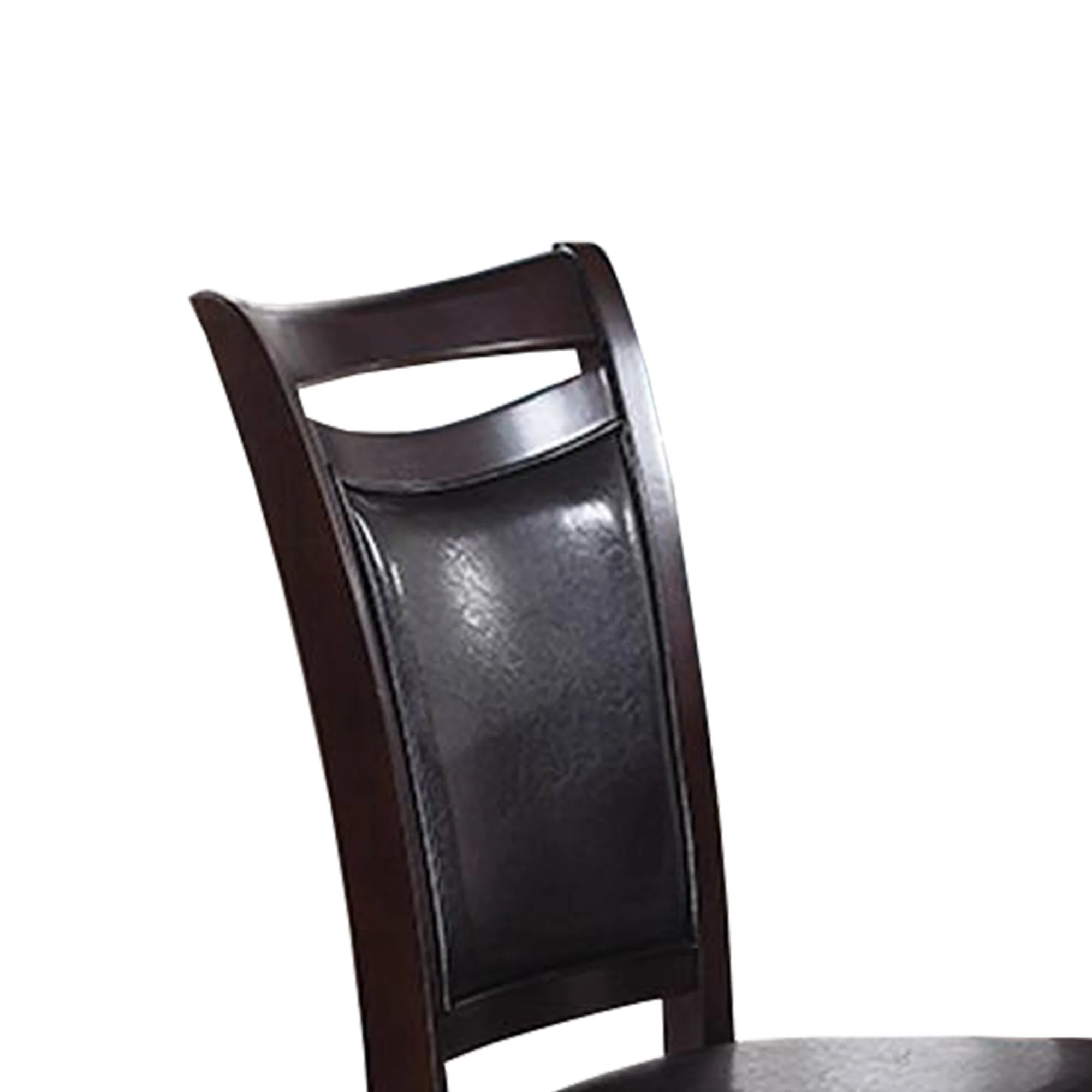 Set Of Two Wooden Dining Chairs In Dark Brown By Benzara - Image 2