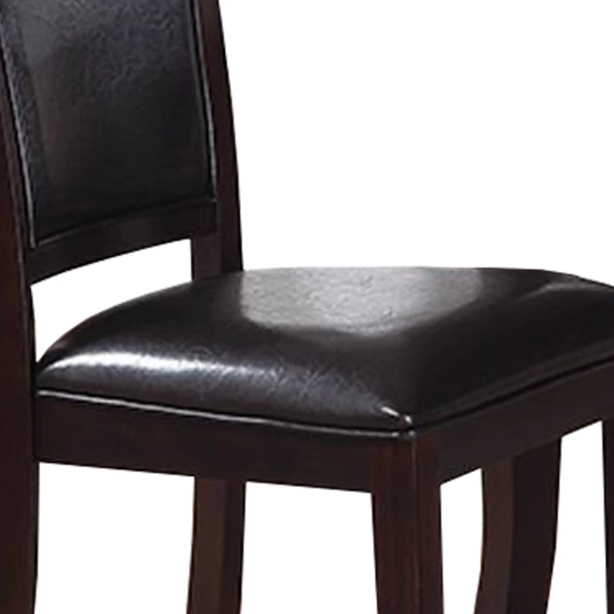 Set Of Two Wooden Dining Chairs In Dark Brown By Benzara - Image 5