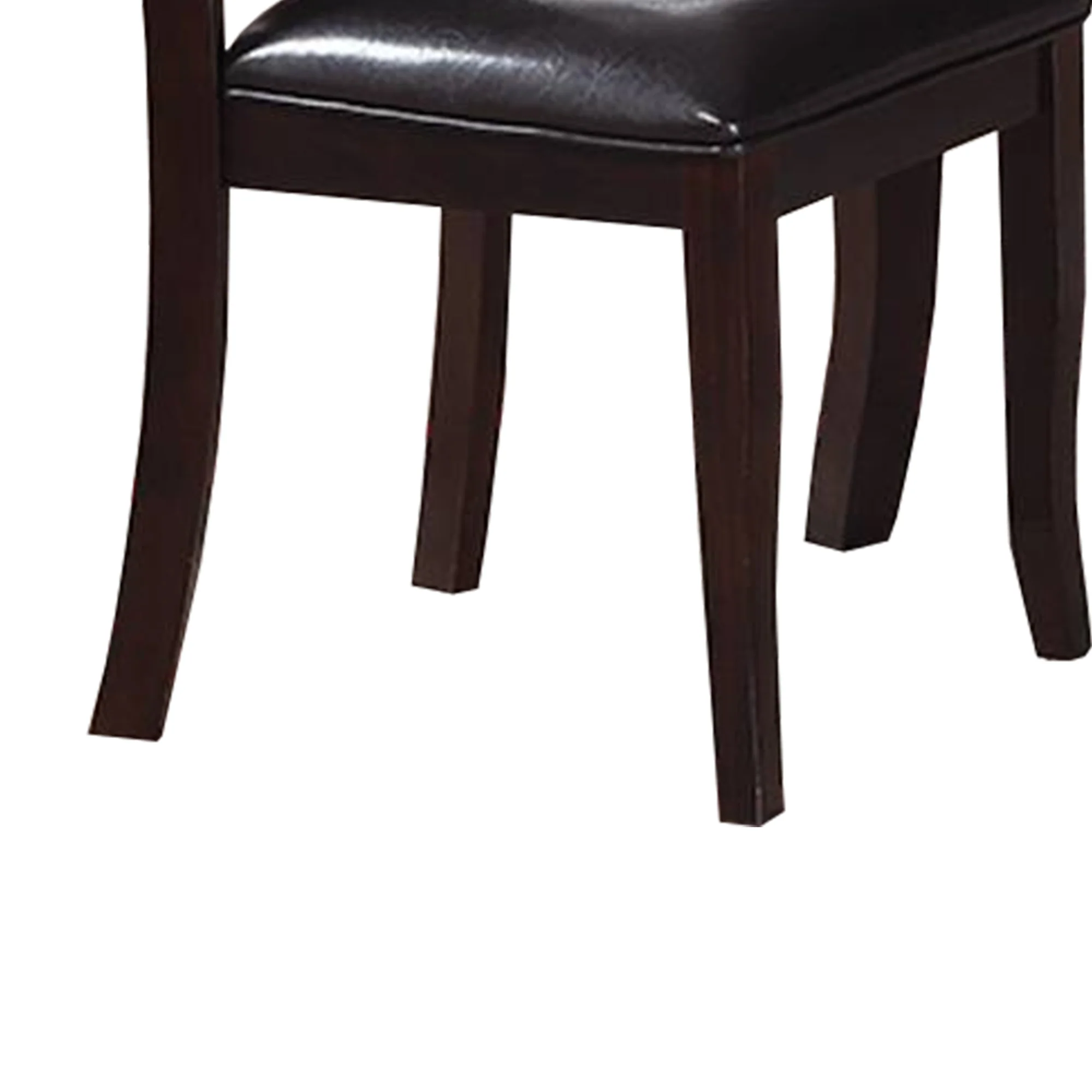 Set Of Two Wooden Dining Chairs In Dark Brown By Benzara - Image 6