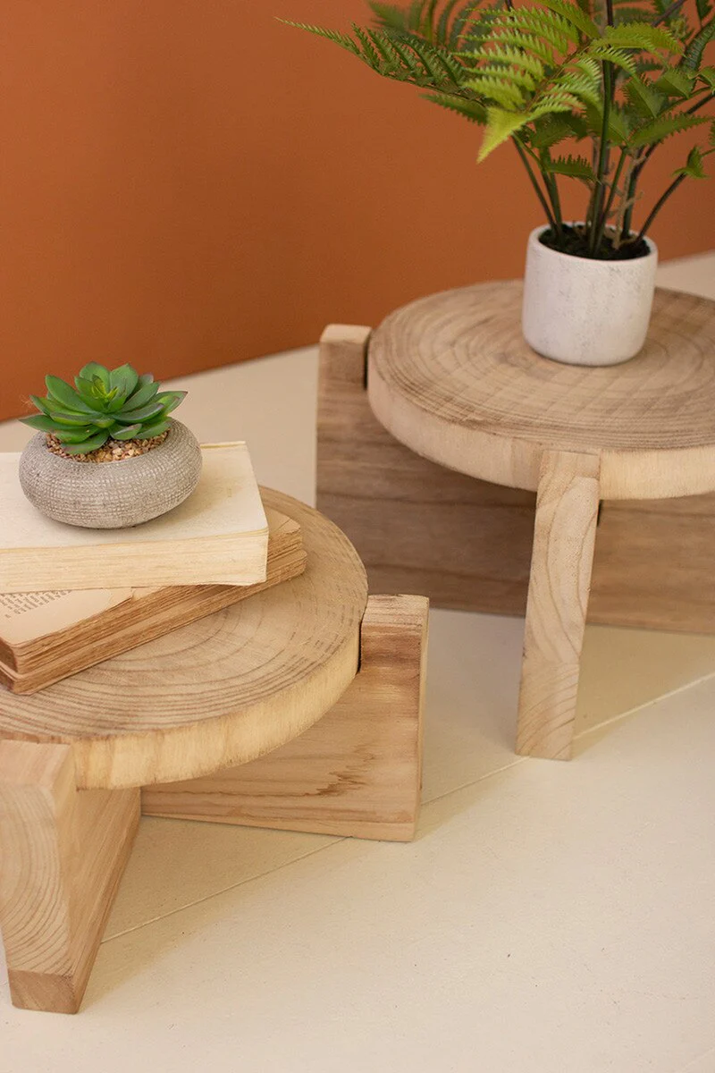 Set Of Two Wooden Display Stools (Min 2) By Kalalou - Image 4