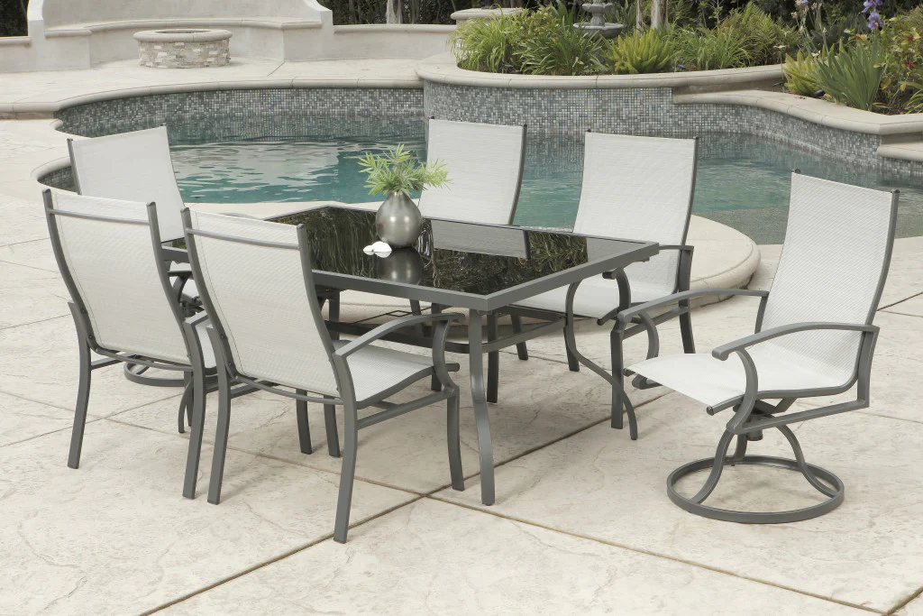 Seven Piece Black and Gray Rectangular Glass Dining Set with Six Chairs By Homeroots - Image 6
