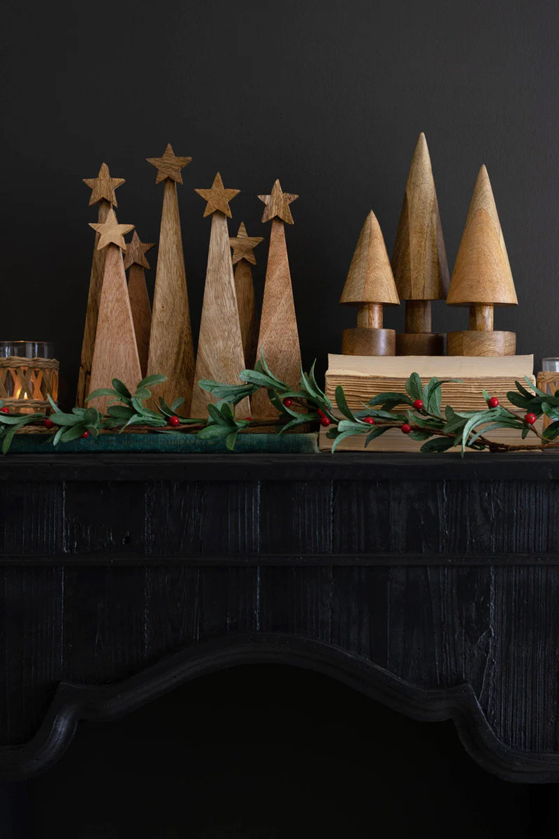 Seven Wooden Christmas Tree On A Base By Kalalou - Image 4
