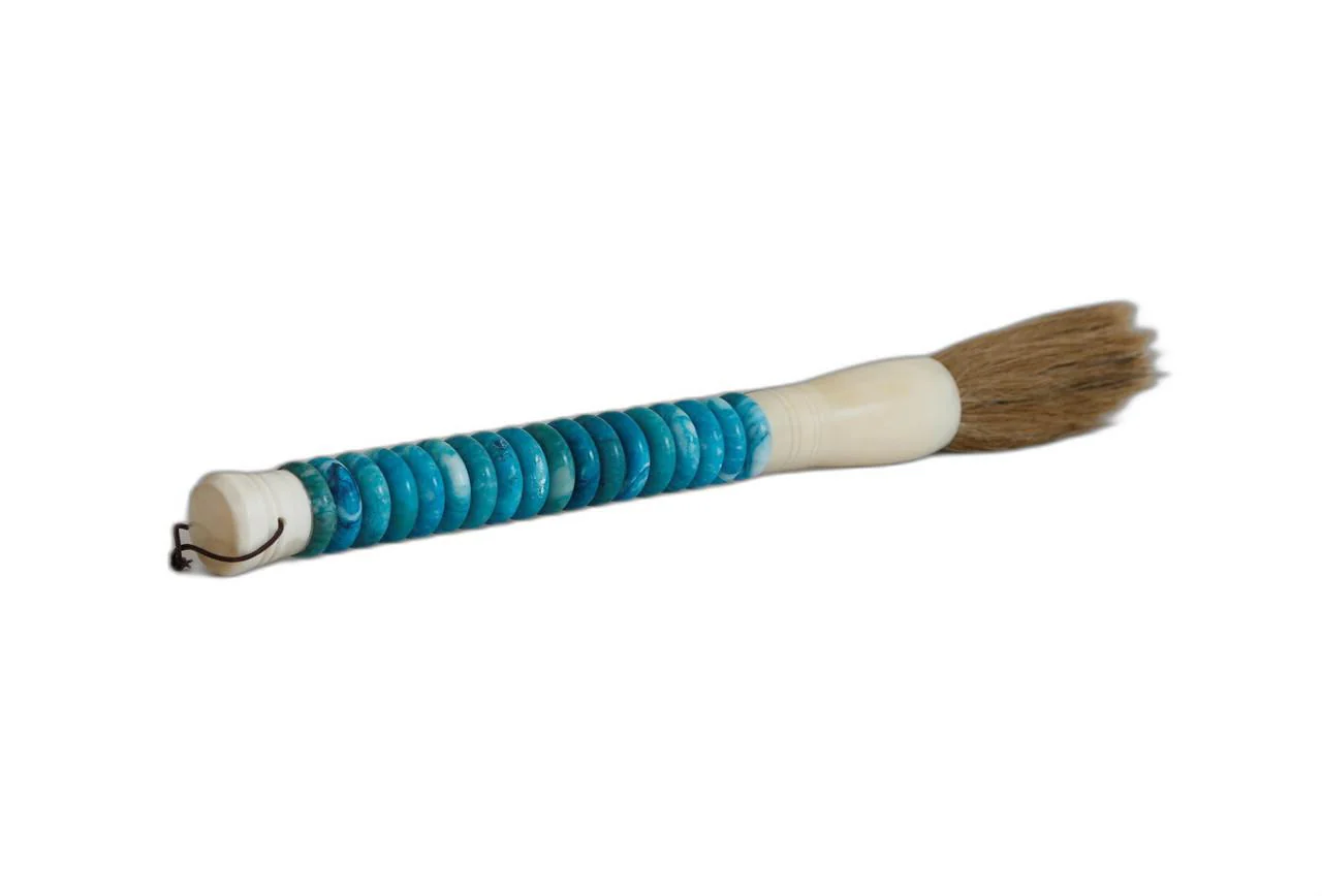 Shades of Aqua Jade Abacus Disc Decorative Calligraphy Brush By Homeroots - Image 2