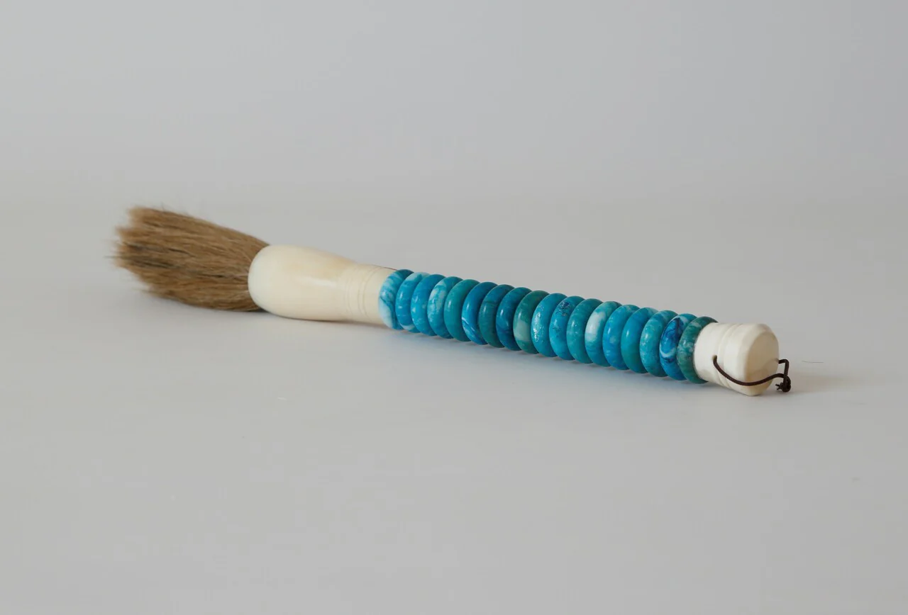 Shades of Aqua Jade Abacus Disc Decorative Calligraphy Brush By Homeroots - Image 6