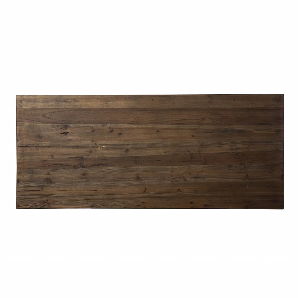 Shades of Brown and Gold Reclaimed Wooden Desk By Homeroots - Image 8