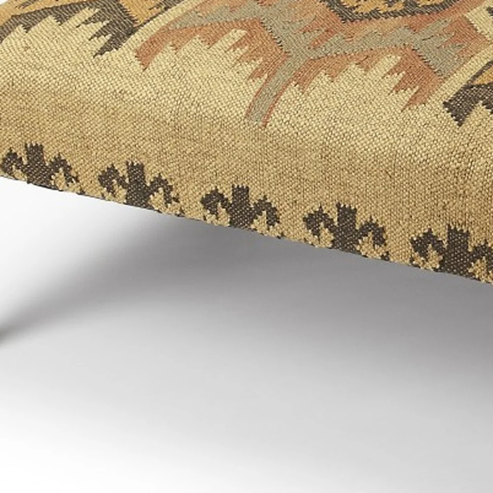 Shades of Brown Southwest Lodge Jute Ottoman By Homeroots - Image 3