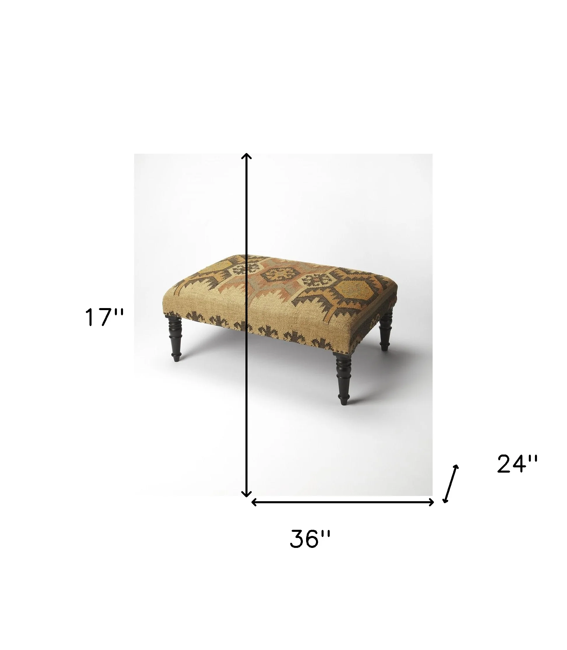 Shades of Brown Southwest Lodge Jute Ottoman By Homeroots - Image 5