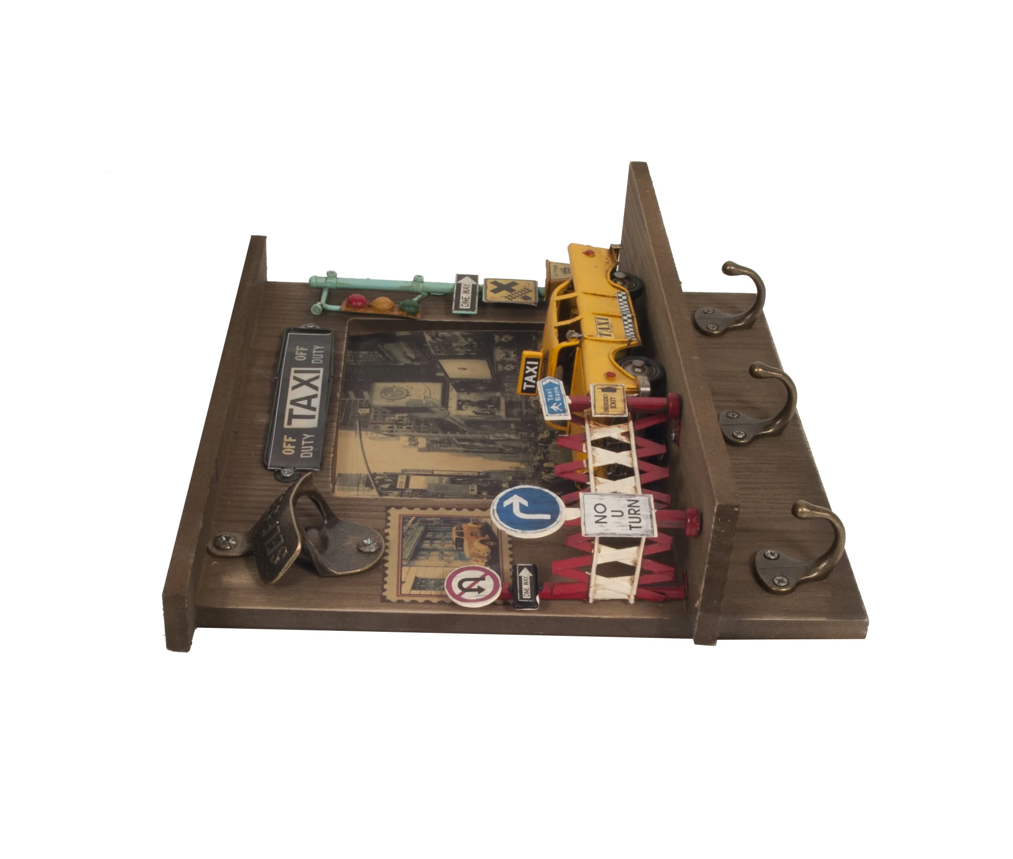 Shadow Box with 3 Metal Keychain Hooks By Homeroots - Image 3