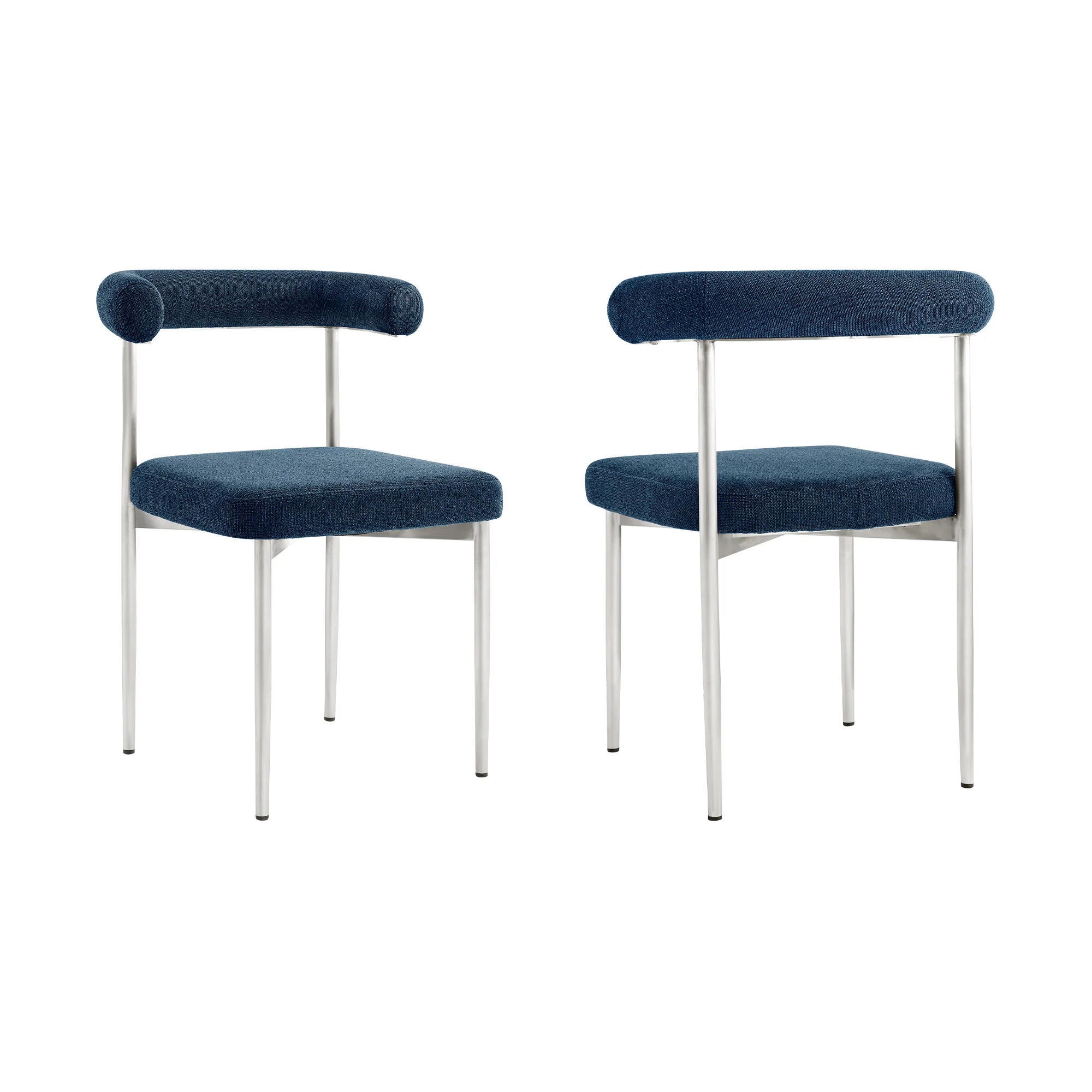 Shannon Dining Chair with Brushed Stainless Steel and Charcoal Fabric - Set of 2 By Armen Living - Image 15