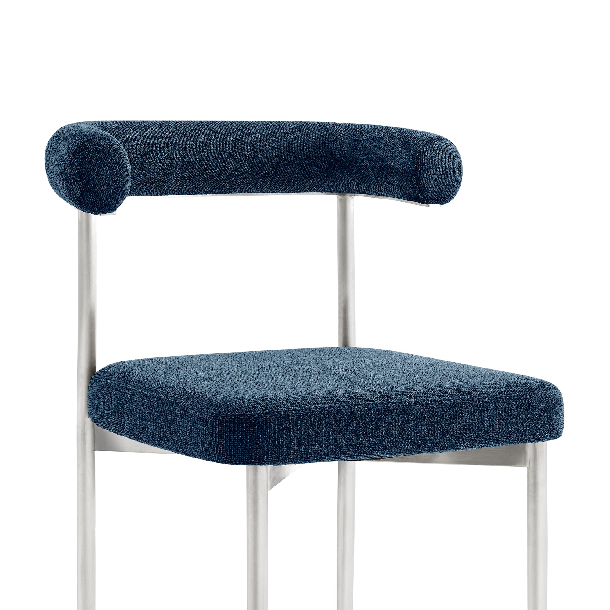 Shannon Dining Chair with Brushed Stainless Steel and Charcoal Fabric - Set of 2 By Armen Living - Image 19