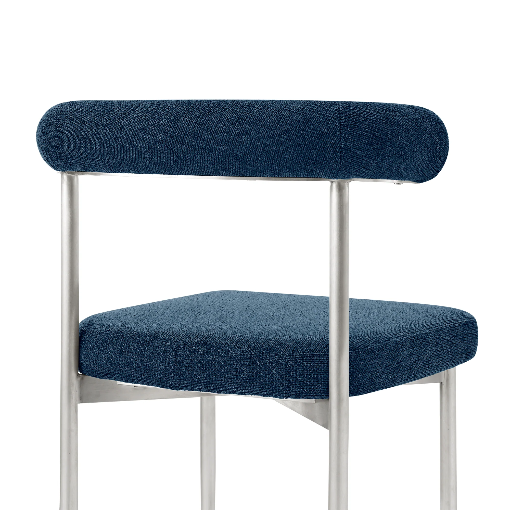 Shannon Dining Chair with Brushed Stainless Steel and Charcoal Fabric - Set of 2 By Armen Living - Image 20