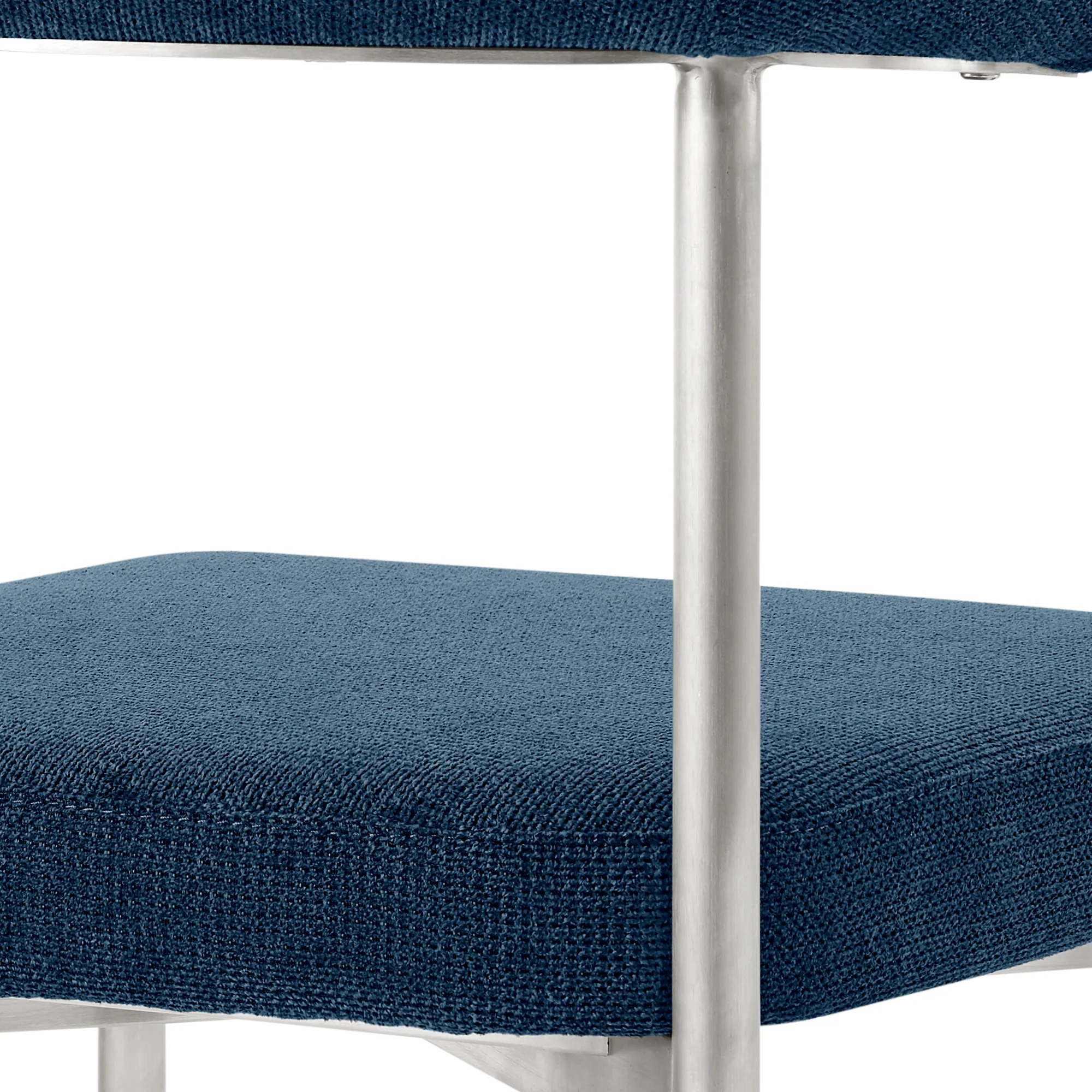 Shannon Dining Chair with Brushed Stainless Steel and Charcoal Fabric - Set of 2 By Armen Living - Image 21