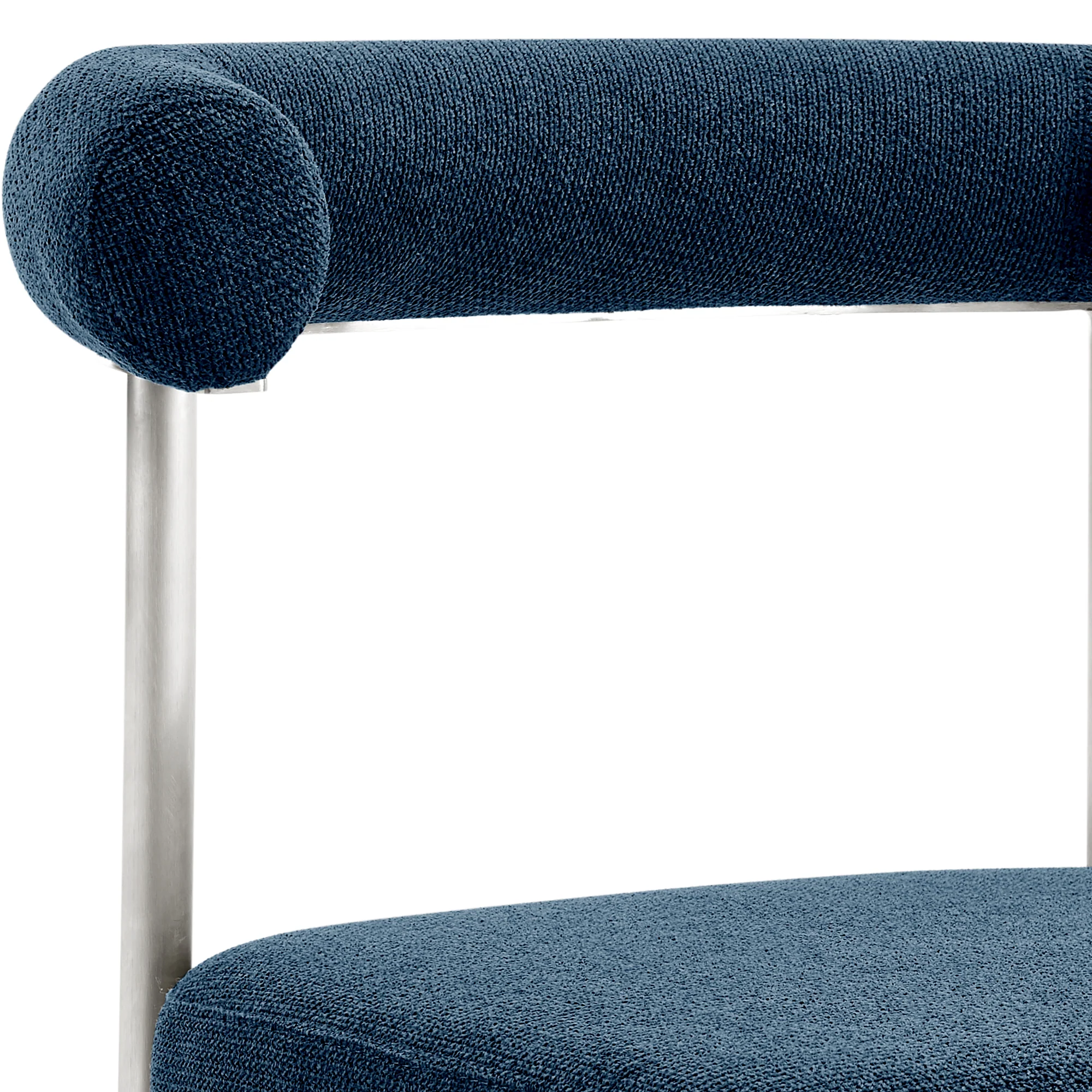 Shannon Dining Chair with Brushed Stainless Steel and Charcoal Fabric - Set of 2 By Armen Living - Image 24