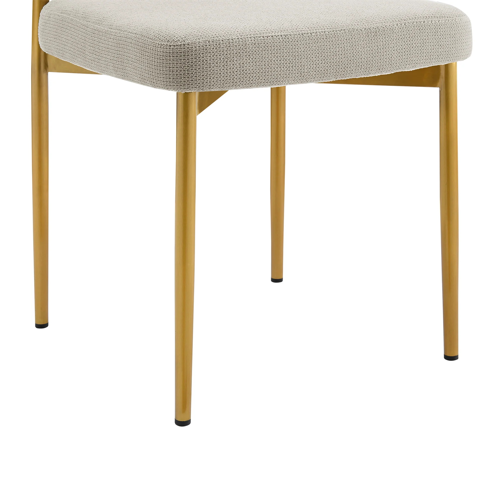 Shannon Dining Chair with Gold Brushed Stainless Steel and Taupe Fabric - Set of 2 By Armen Living - Image 10