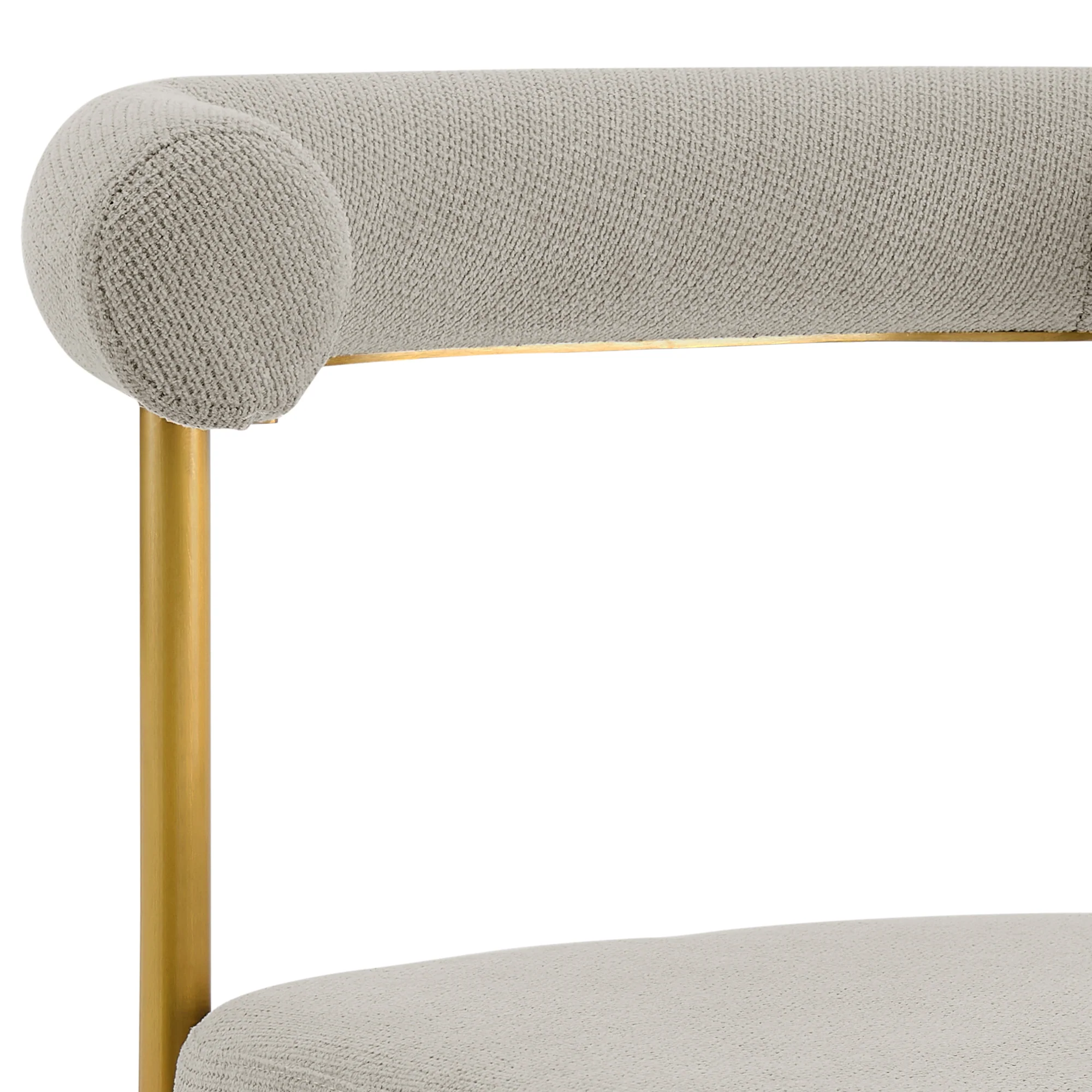 Shannon Dining Chair with Gold Brushed Stainless Steel and Taupe Fabric - Set of 2 By Armen Living - Image 12