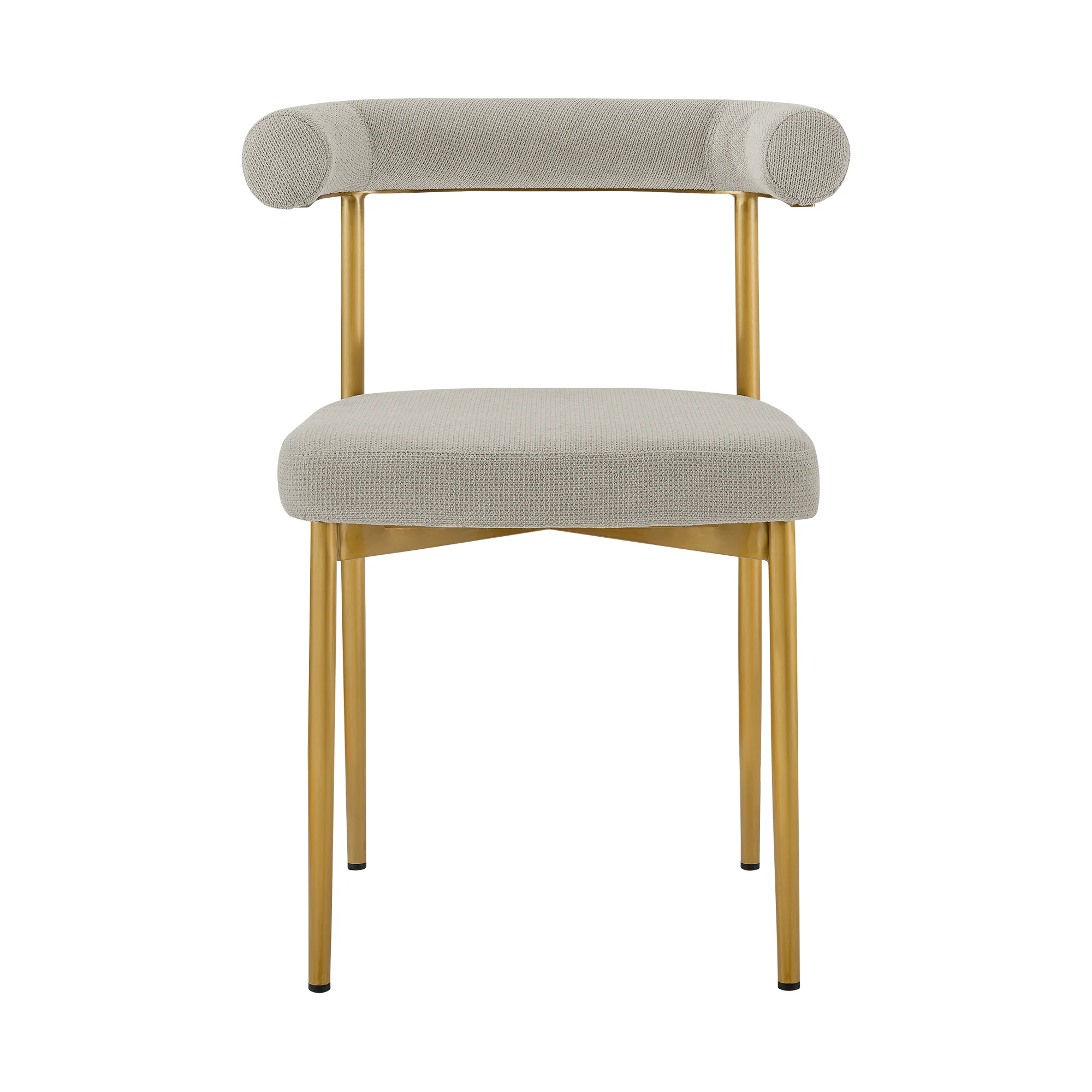 Shannon Dining Chair with Gold Brushed Stainless Steel and Taupe Fabric - Set of 2 By Armen Living - Image 5