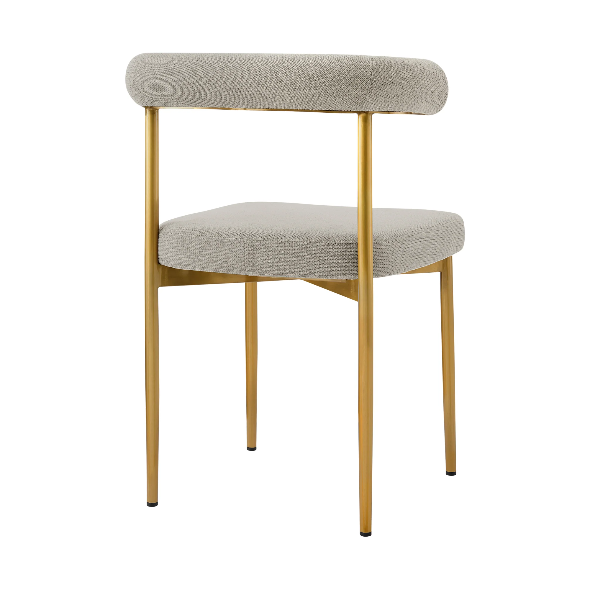 Shannon Dining Chair with Gold Brushed Stainless Steel and Taupe Fabric - Set of 2 By Armen Living - Image 6