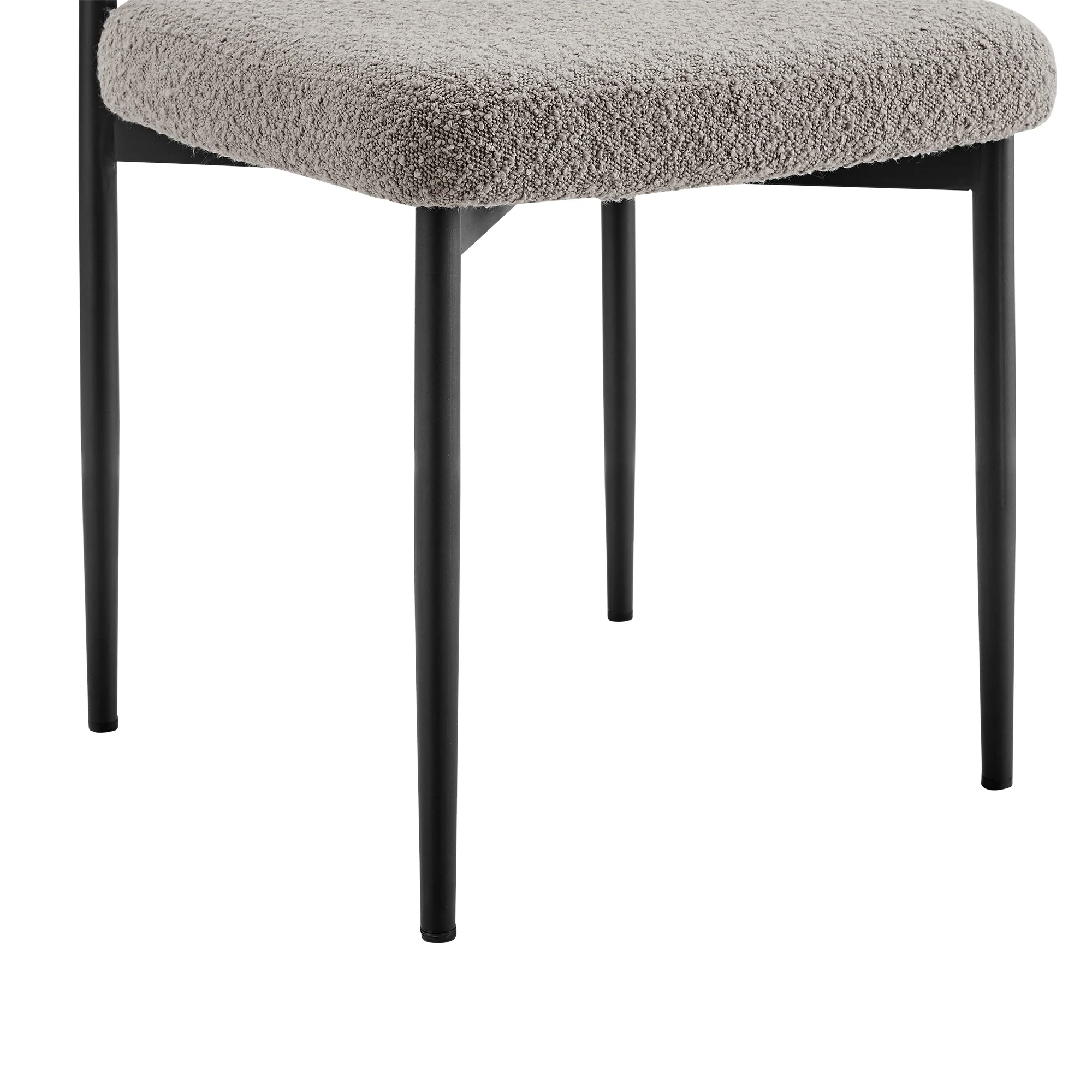 Shannon Dining Chair with Matte Black Iron and Thundercloud Gray Fabric - Set of 2 By Armen Living - Image 10