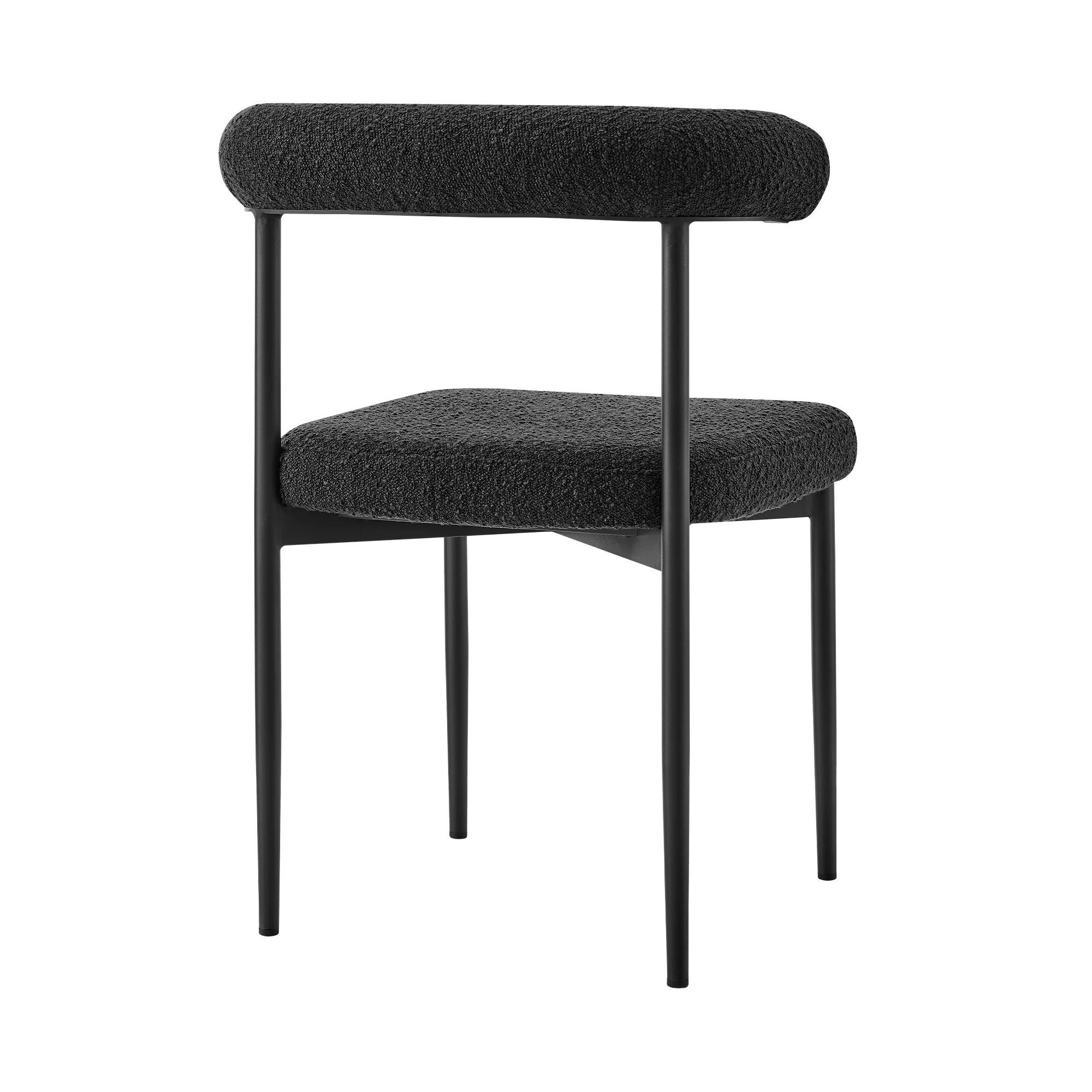 Shannon Dining Chair with Matte Black Iron and Thundercloud Gray Fabric - Set of 2 By Armen Living - Image 18