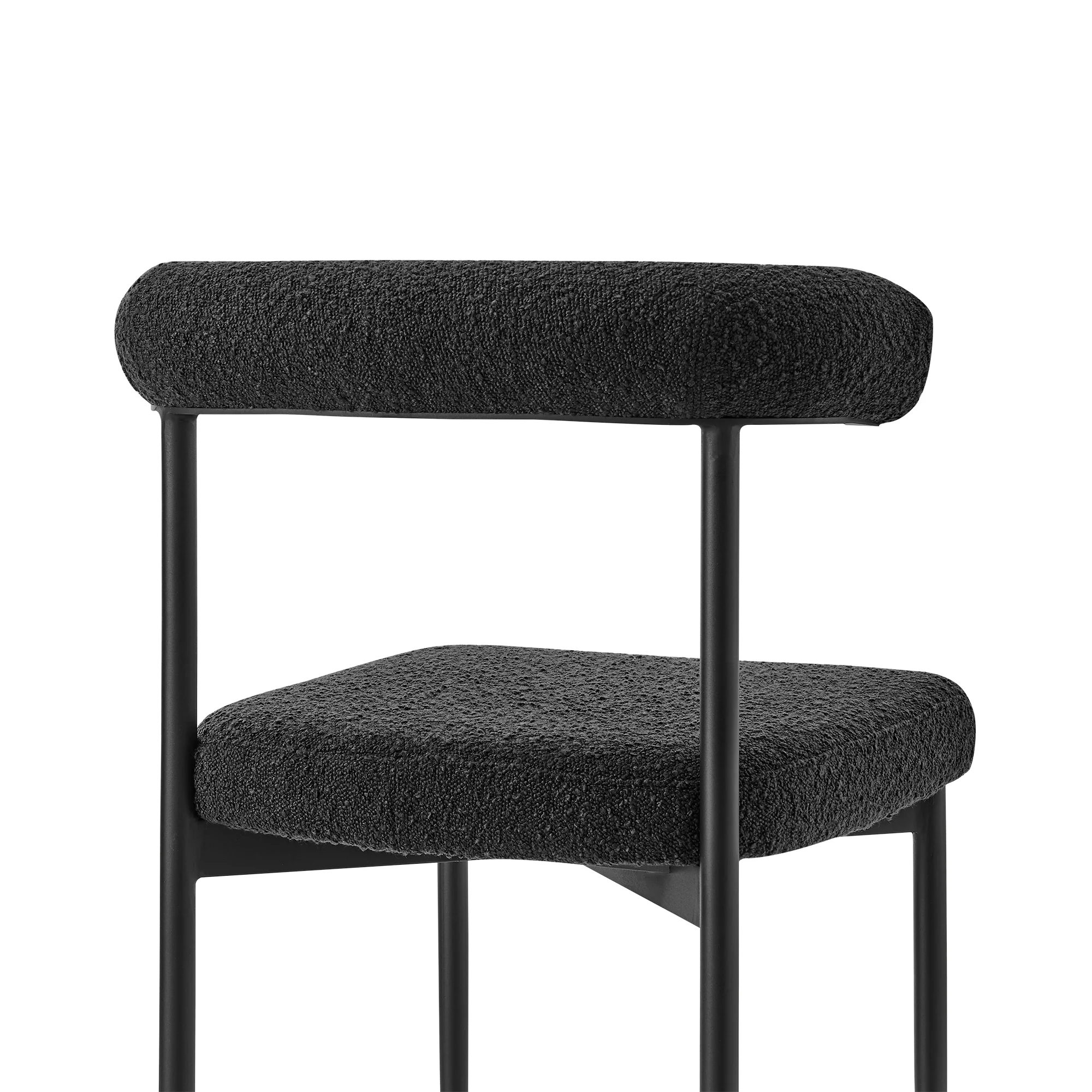 Shannon Dining Chair with Matte Black Iron and Thundercloud Gray Fabric - Set of 2 By Armen Living - Image 20