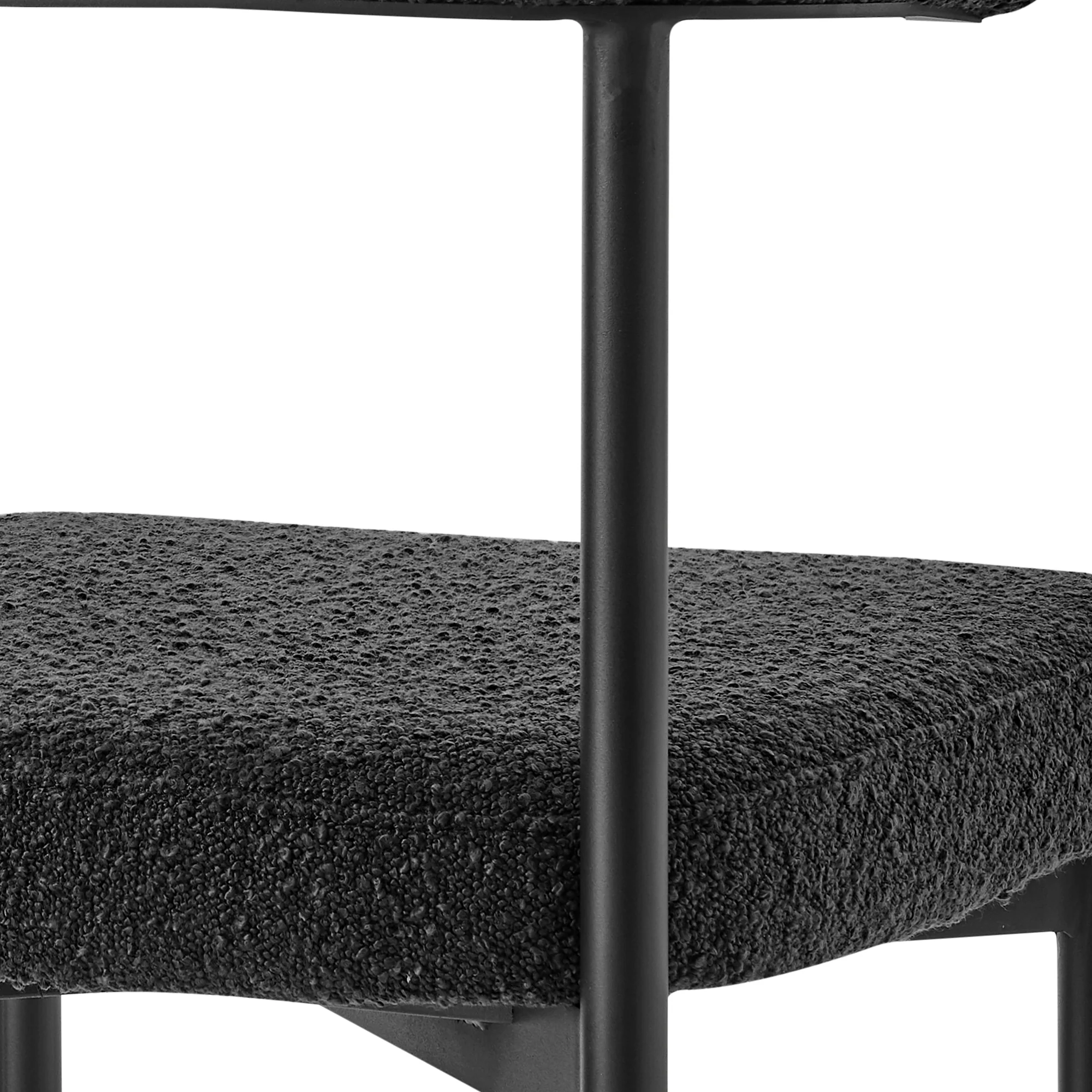 Shannon Dining Chair with Matte Black Iron and Thundercloud Gray Fabric - Set of 2 By Armen Living - Image 21