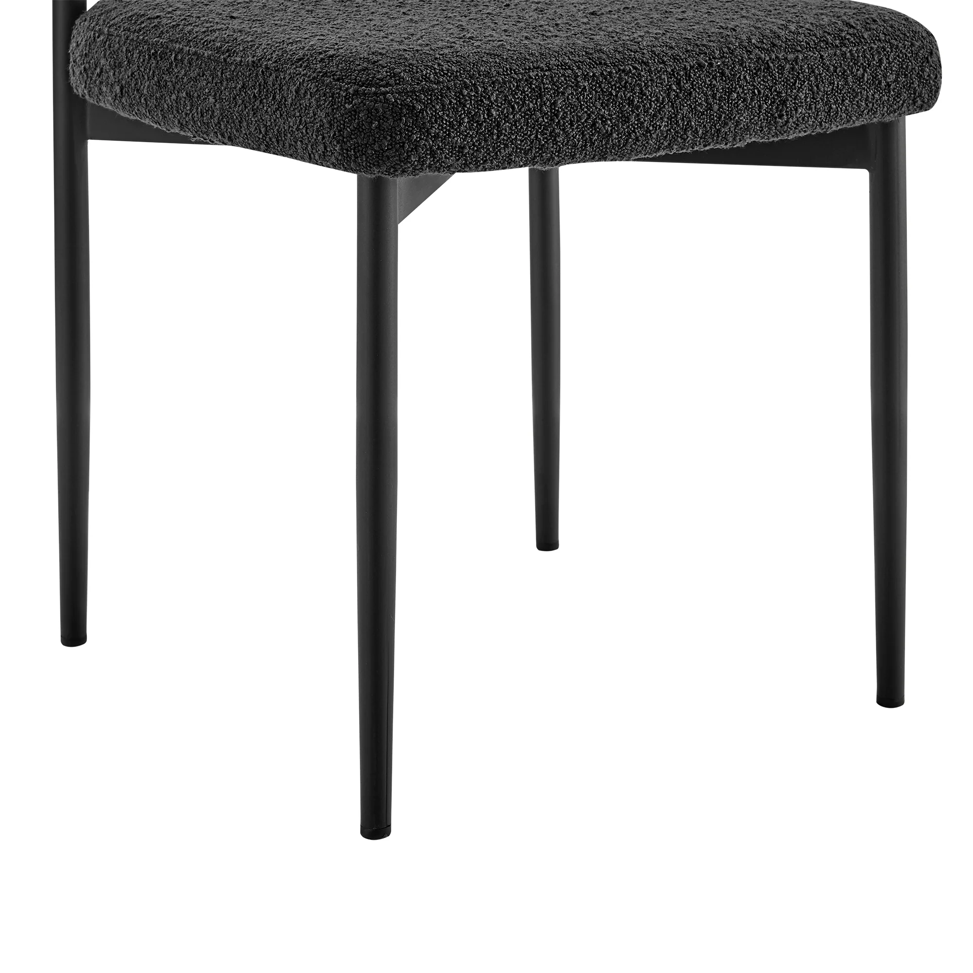 Shannon Dining Chair with Matte Black Iron and Thundercloud Gray Fabric - Set of 2 By Armen Living - Image 22
