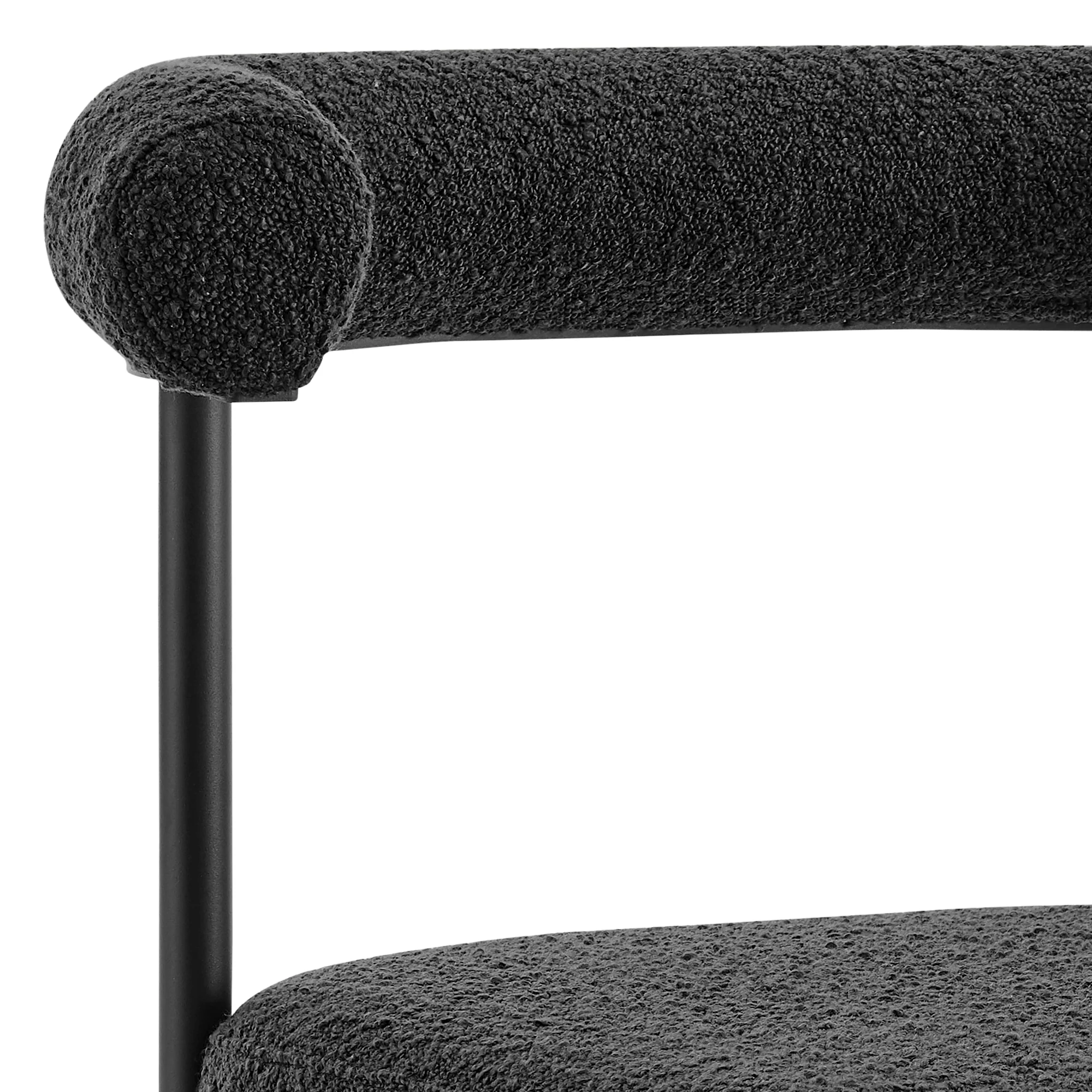 Shannon Dining Chair with Matte Black Iron and Thundercloud Gray Fabric - Set of 2 By Armen Living - Image 24
