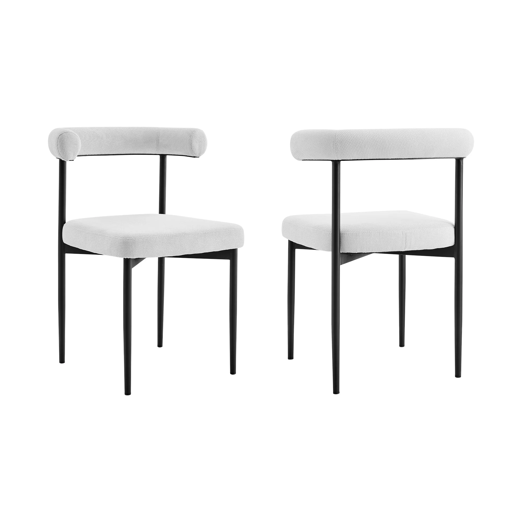 Shannon Dining Chair with Matte Black Iron and Thundercloud Gray Fabric - Set of 2 By Armen Living - Image 27