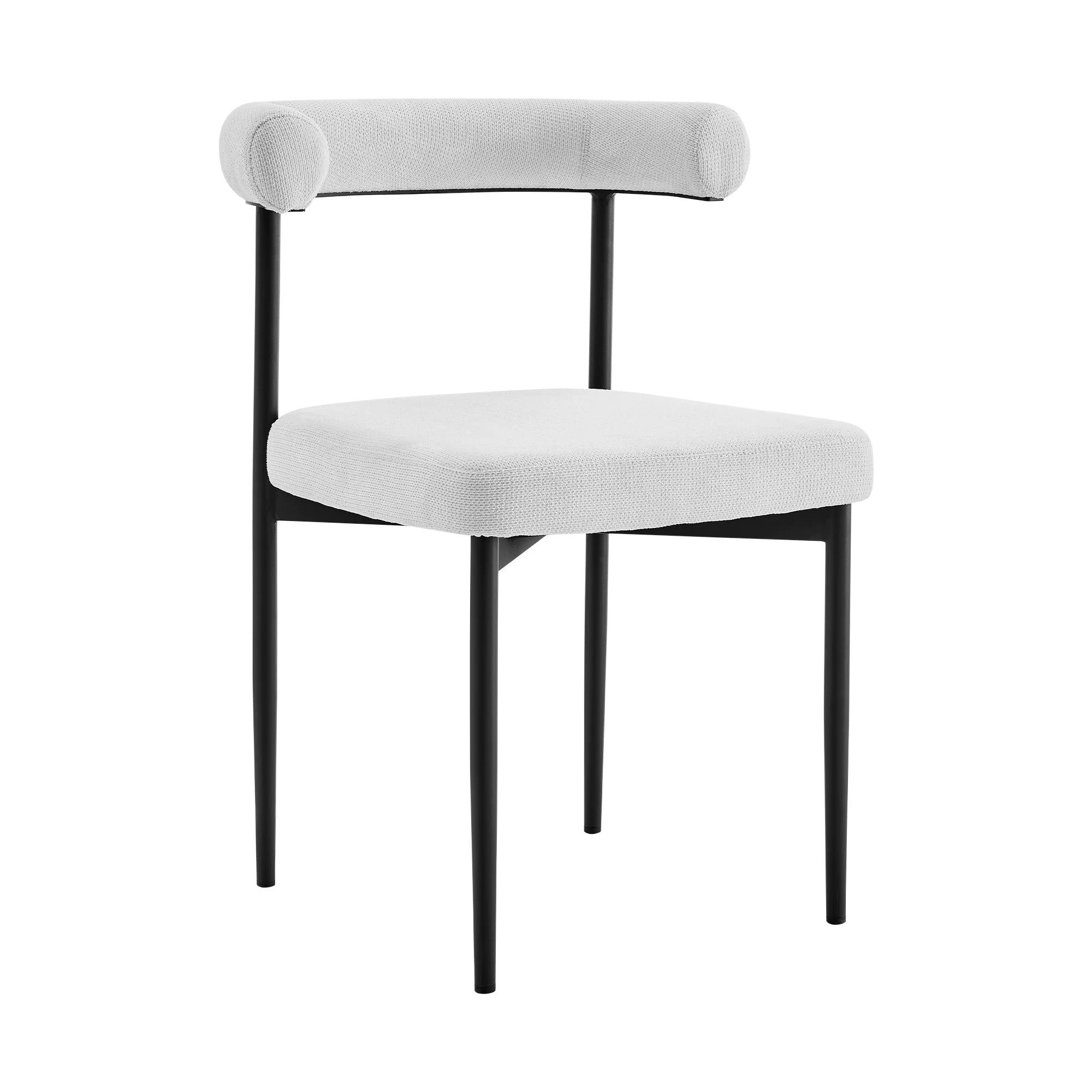Shannon Dining Chair with Matte Black Iron and Thundercloud Gray Fabric - Set of 2 By Armen Living - Image 28