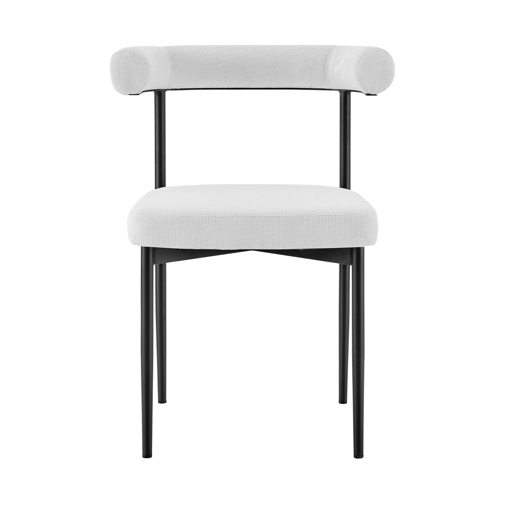 Shannon Dining Chair with Matte Black Iron and Thundercloud Gray Fabric - Set of 2 By Armen Living - Image 29