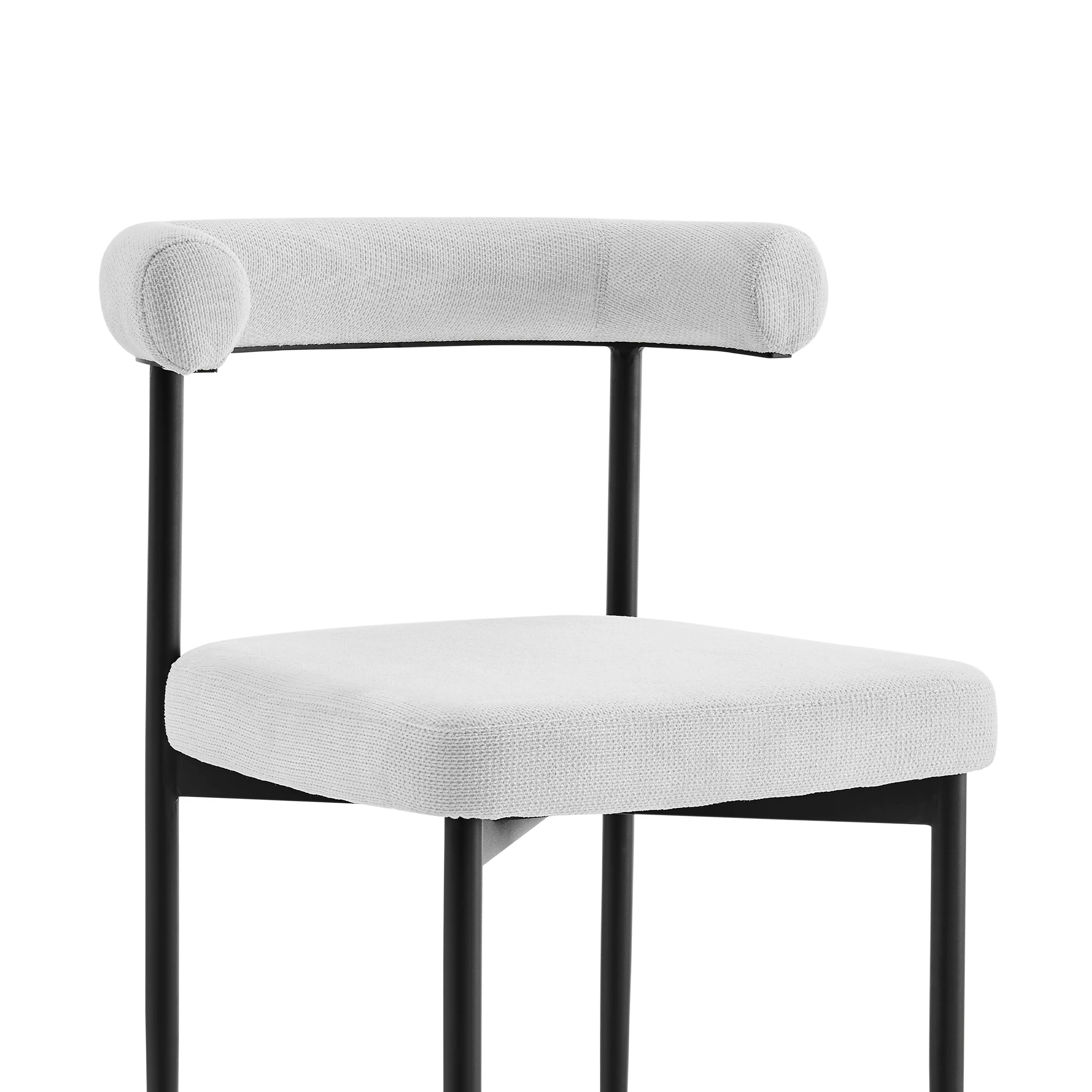 Shannon Dining Chair with Matte Black Iron and Thundercloud Gray Fabric - Set of 2 By Armen Living - Image 31
