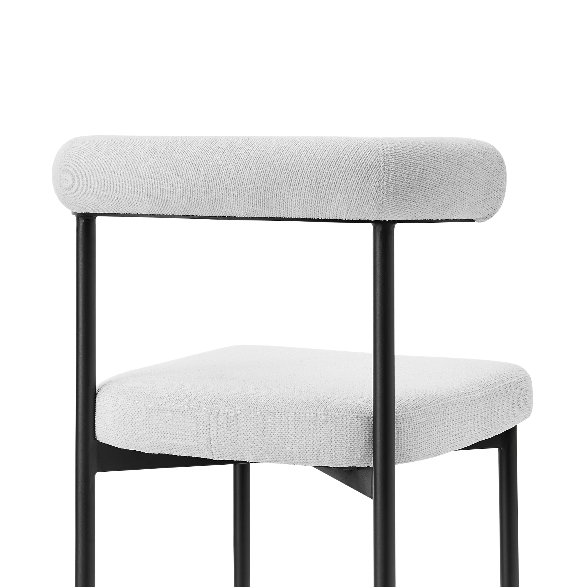 Shannon Dining Chair with Matte Black Iron and Thundercloud Gray Fabric - Set of 2 By Armen Living - Image 32