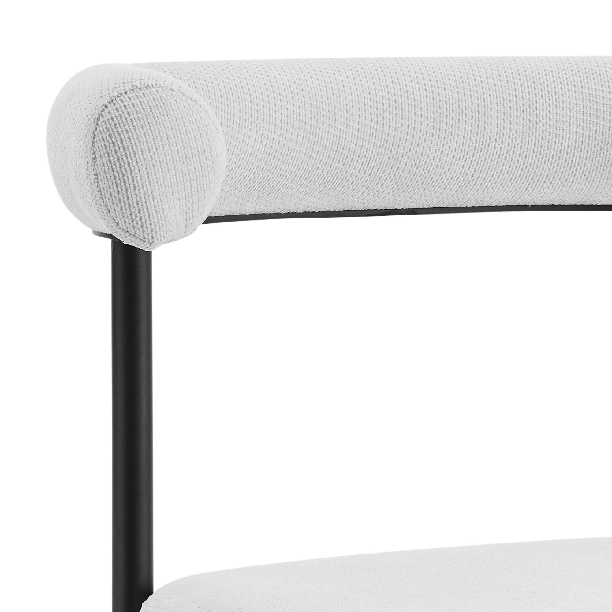 Shannon Dining Chair with Matte Black Iron and Thundercloud Gray Fabric - Set of 2 By Armen Living - Image 36