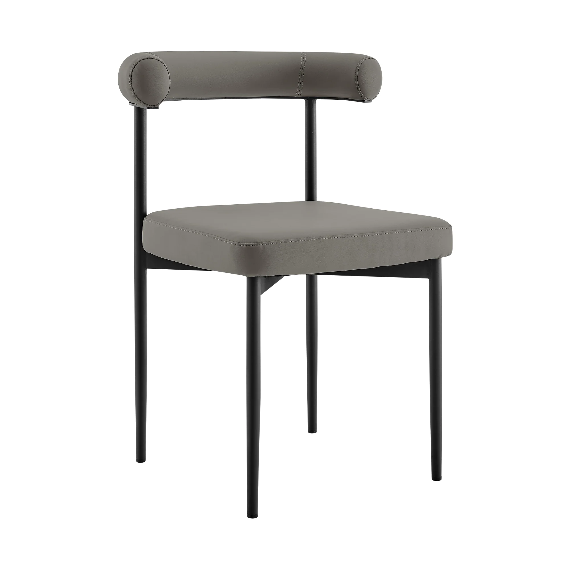 Shannon Dining Chair with Matte Black Iron and Thundercloud Gray Fabric - Set of 2 By Armen Living - Image 40