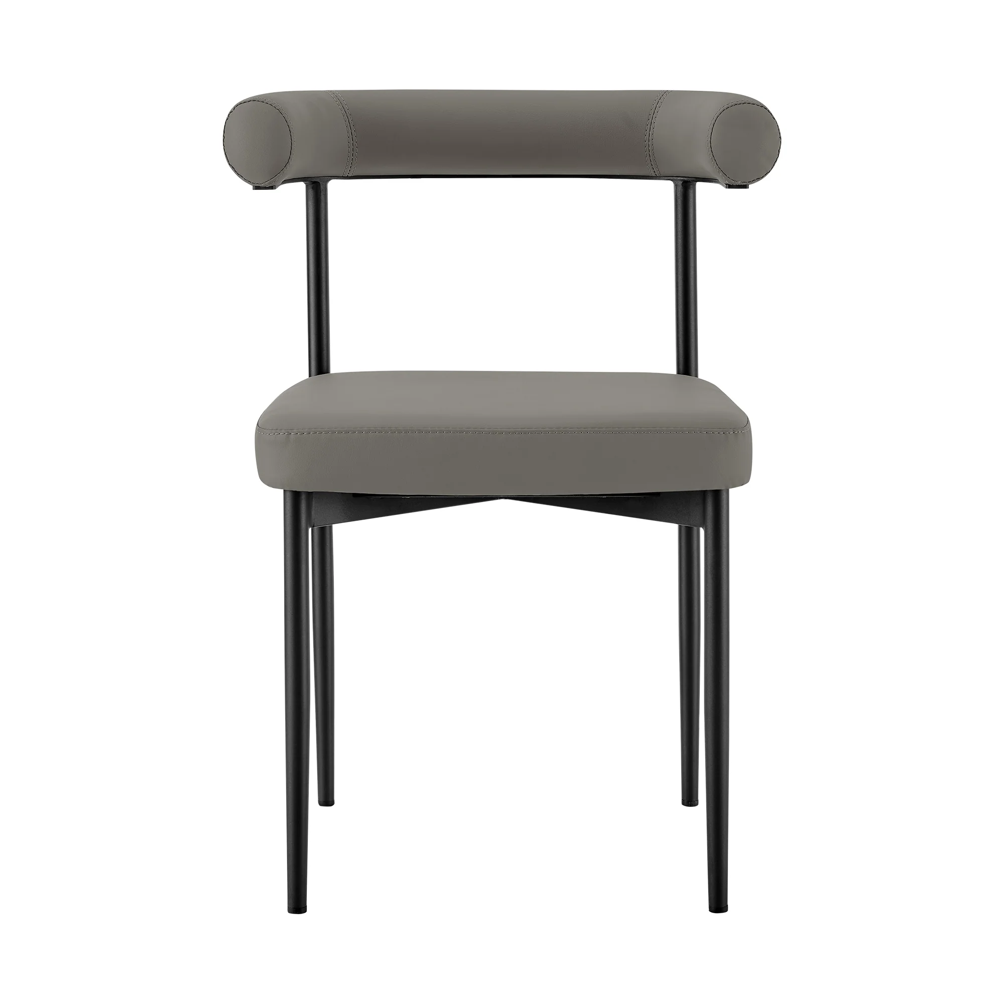 Shannon Dining Chair with Matte Black Iron and Thundercloud Gray Fabric - Set of 2 By Armen Living - Image 41