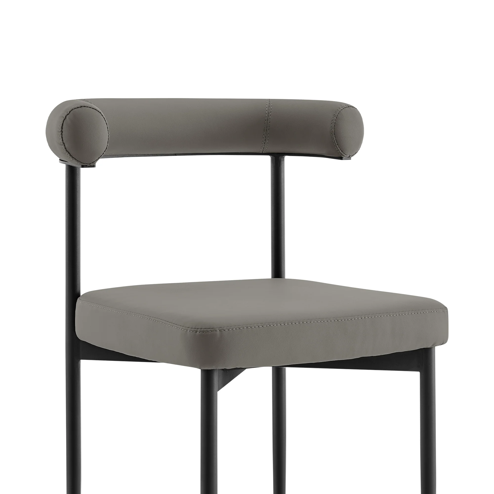 Shannon Dining Chair with Matte Black Iron and Thundercloud Gray Fabric - Set of 2 By Armen Living - Image 43