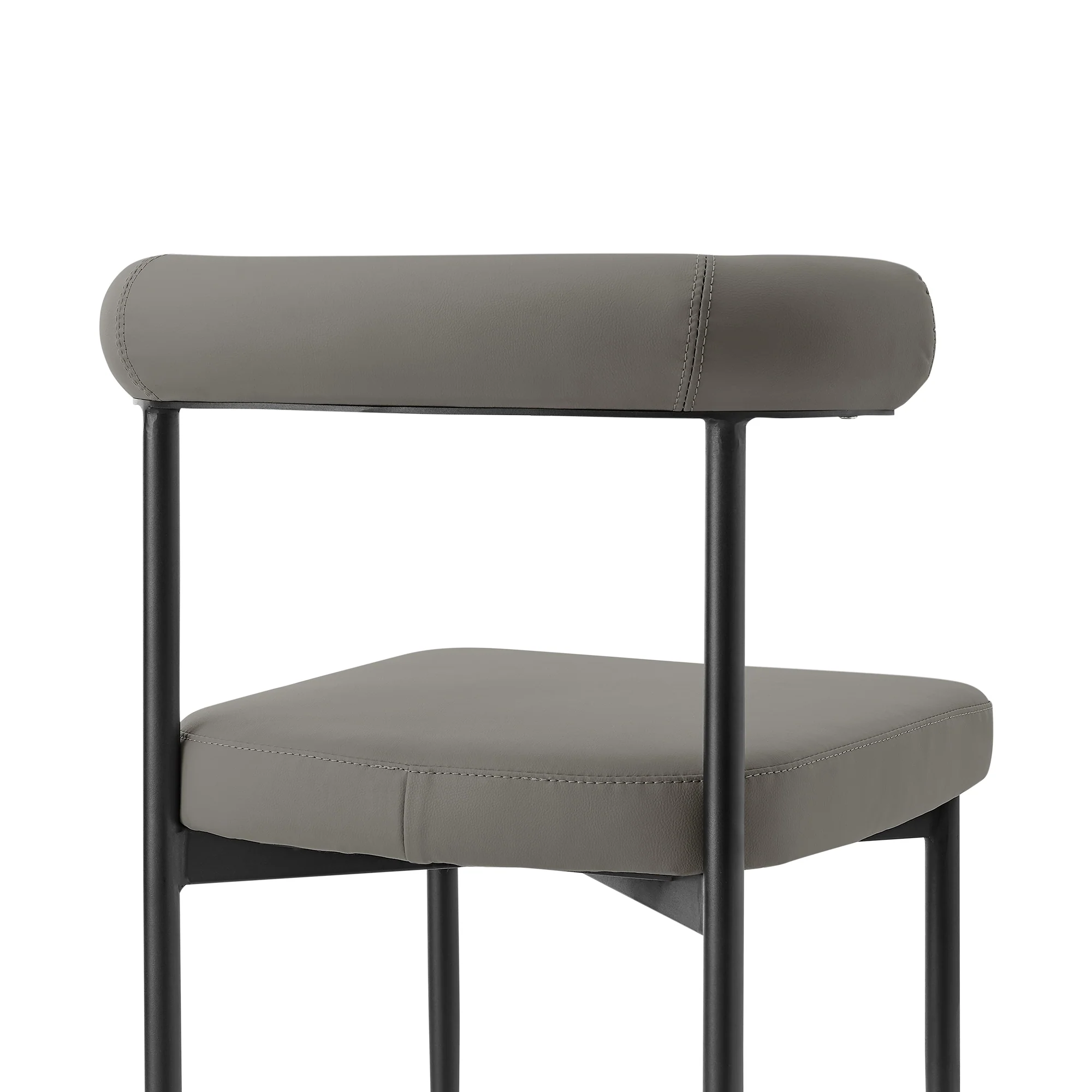 Shannon Dining Chair with Matte Black Iron and Thundercloud Gray Fabric - Set of 2 By Armen Living - Image 44