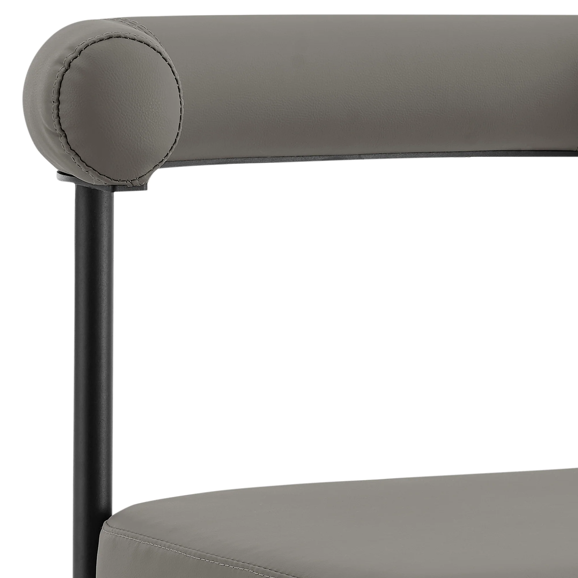 Shannon Dining Chair with Matte Black Iron and Thundercloud Gray Fabric - Set of 2 By Armen Living - Image 48
