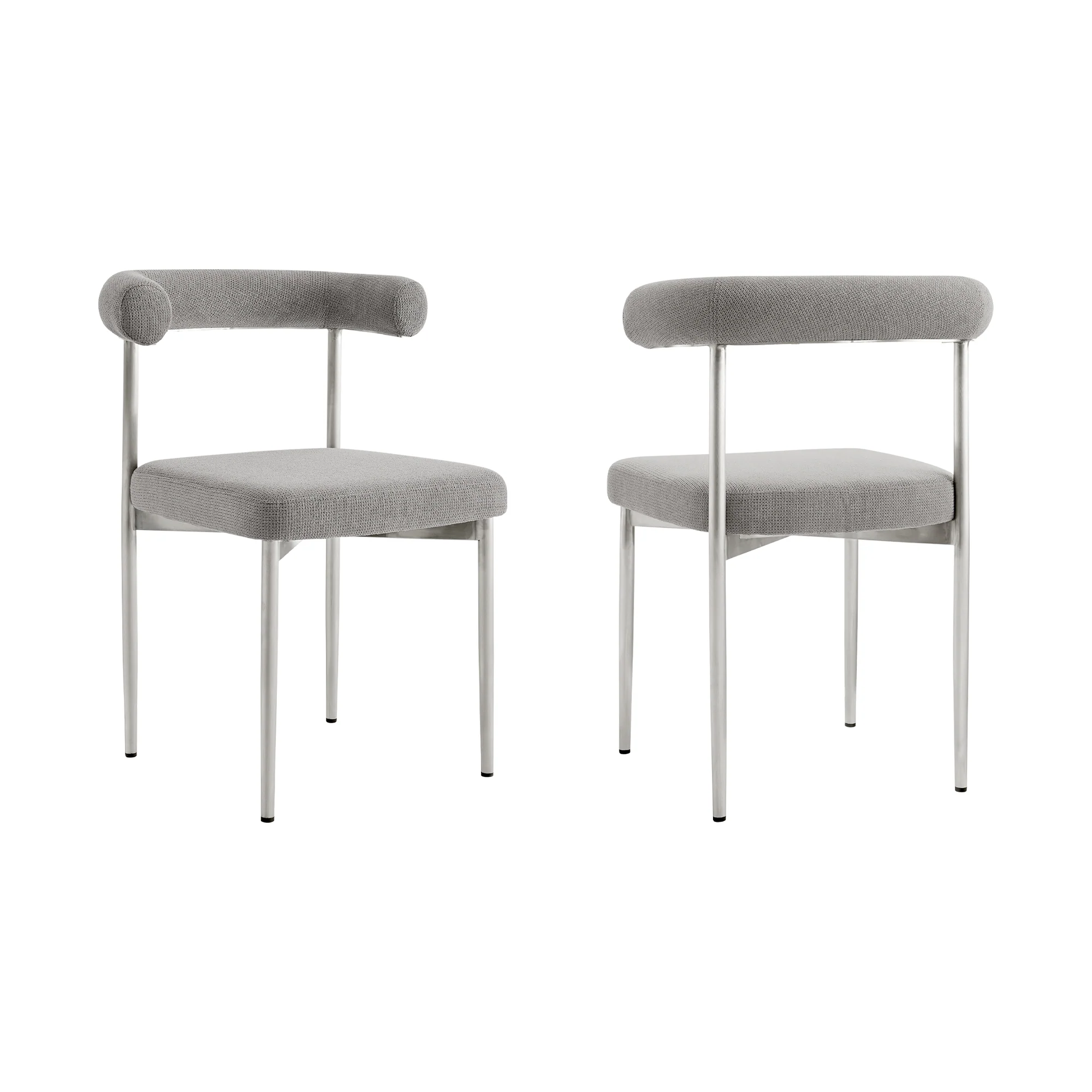 Shannon Dining Chair with Matte Black Iron and Thundercloud Gray Fabric - Set of 2 By Armen Living - Image 51