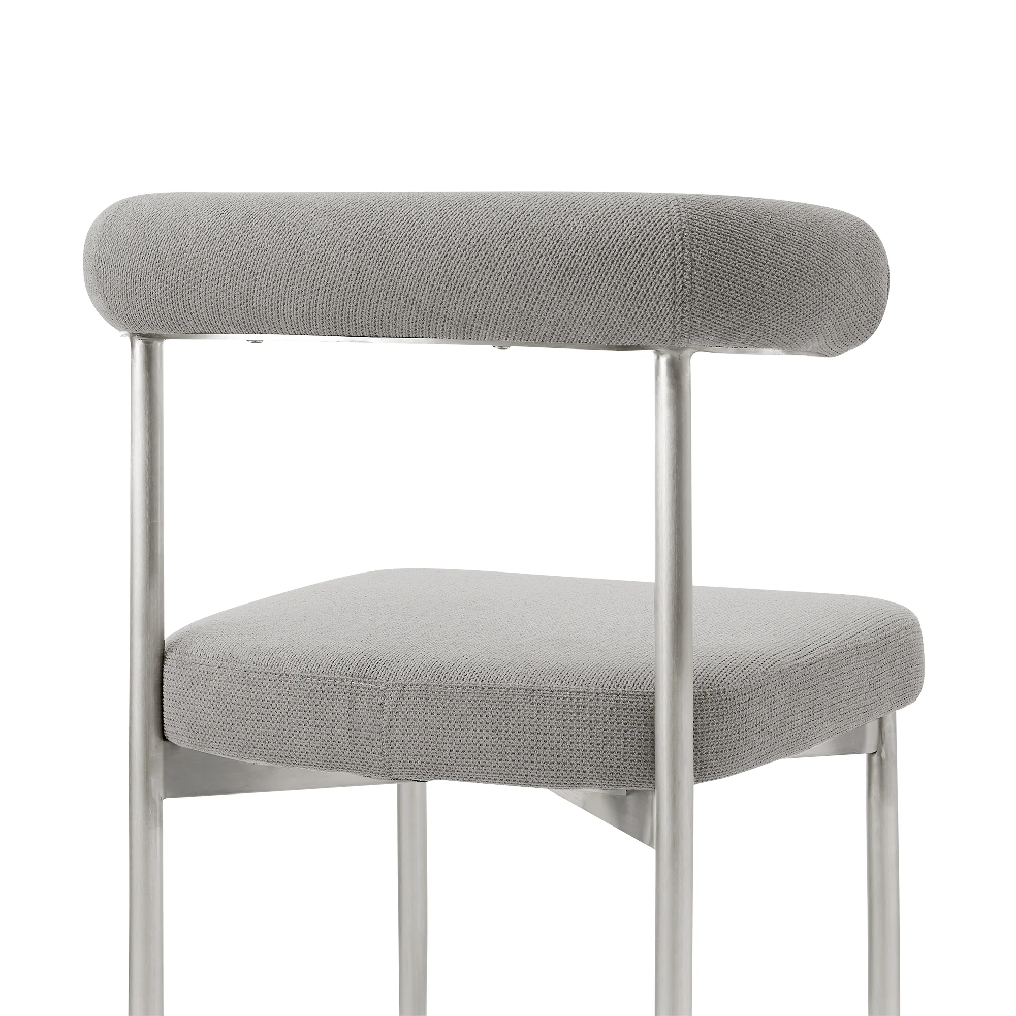 Shannon Dining Chair with Matte Black Iron and Thundercloud Gray Fabric - Set of 2 By Armen Living - Image 56