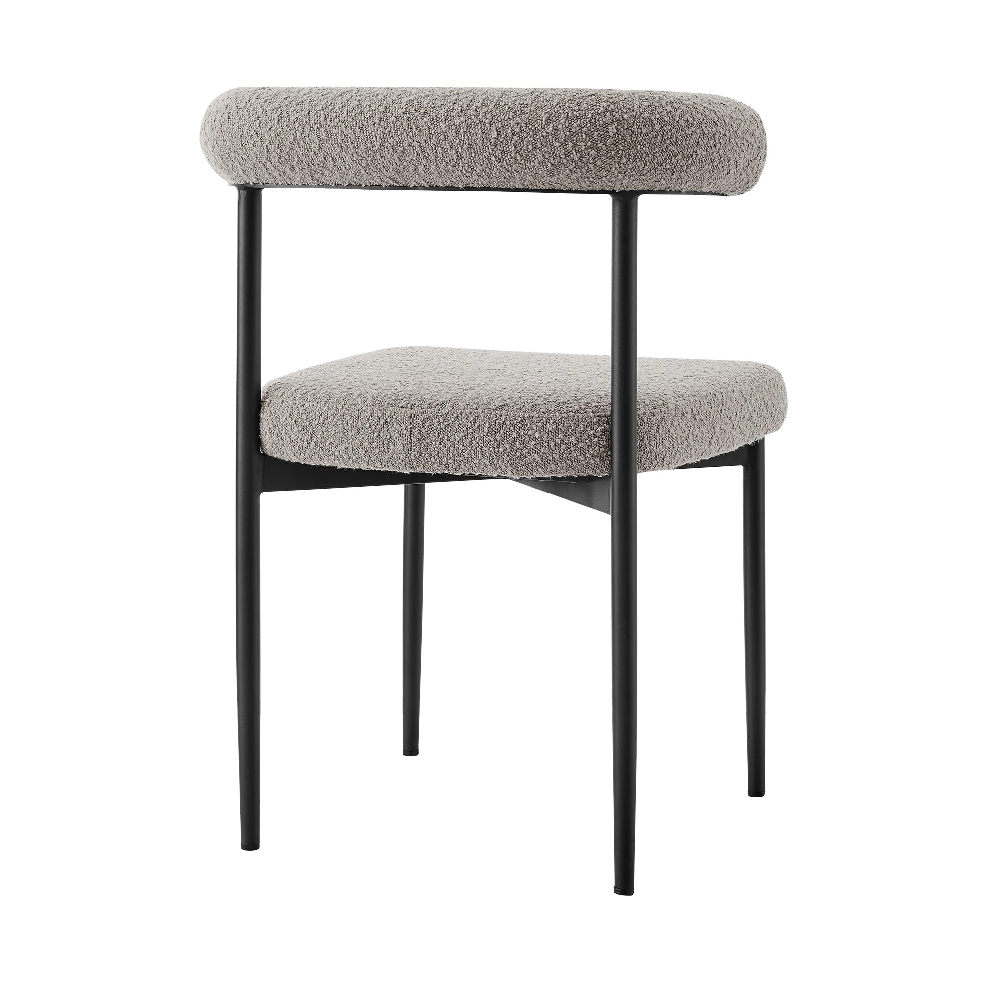 Shannon Dining Chair with Matte Black Iron and Thundercloud Gray Fabric - Set of 2 By Armen Living - Image 6