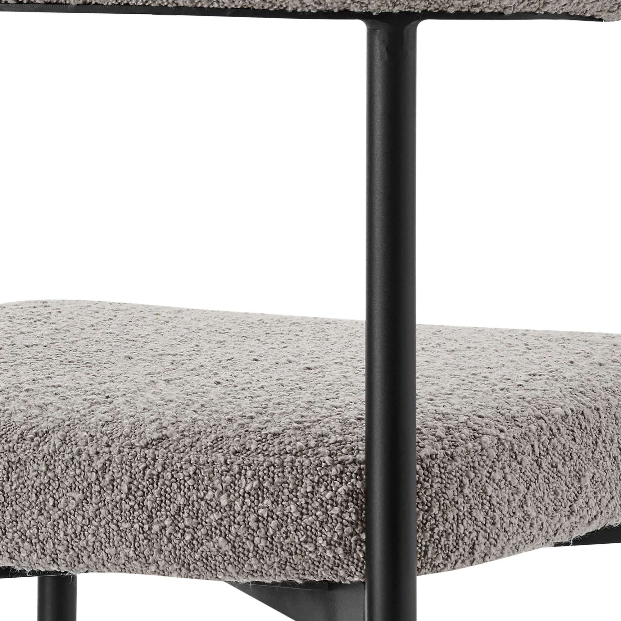 Shannon Dining Chair with Matte Black Iron and Thundercloud Gray Fabric - Set of 2 By Armen Living - Image 9