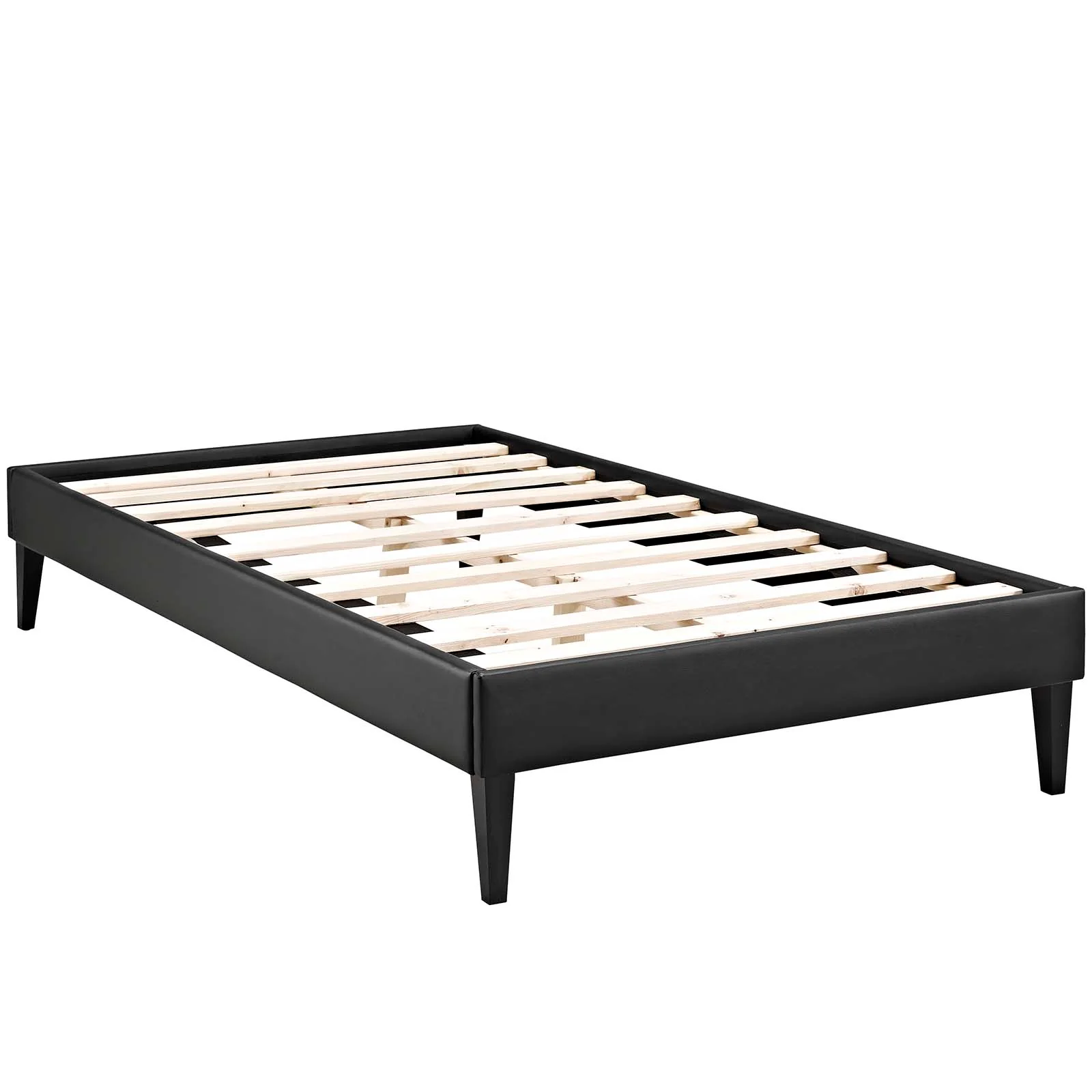 Sharon Vinyl Twin Bed Frame with Squared Tapered Legs by Modway - Image 3