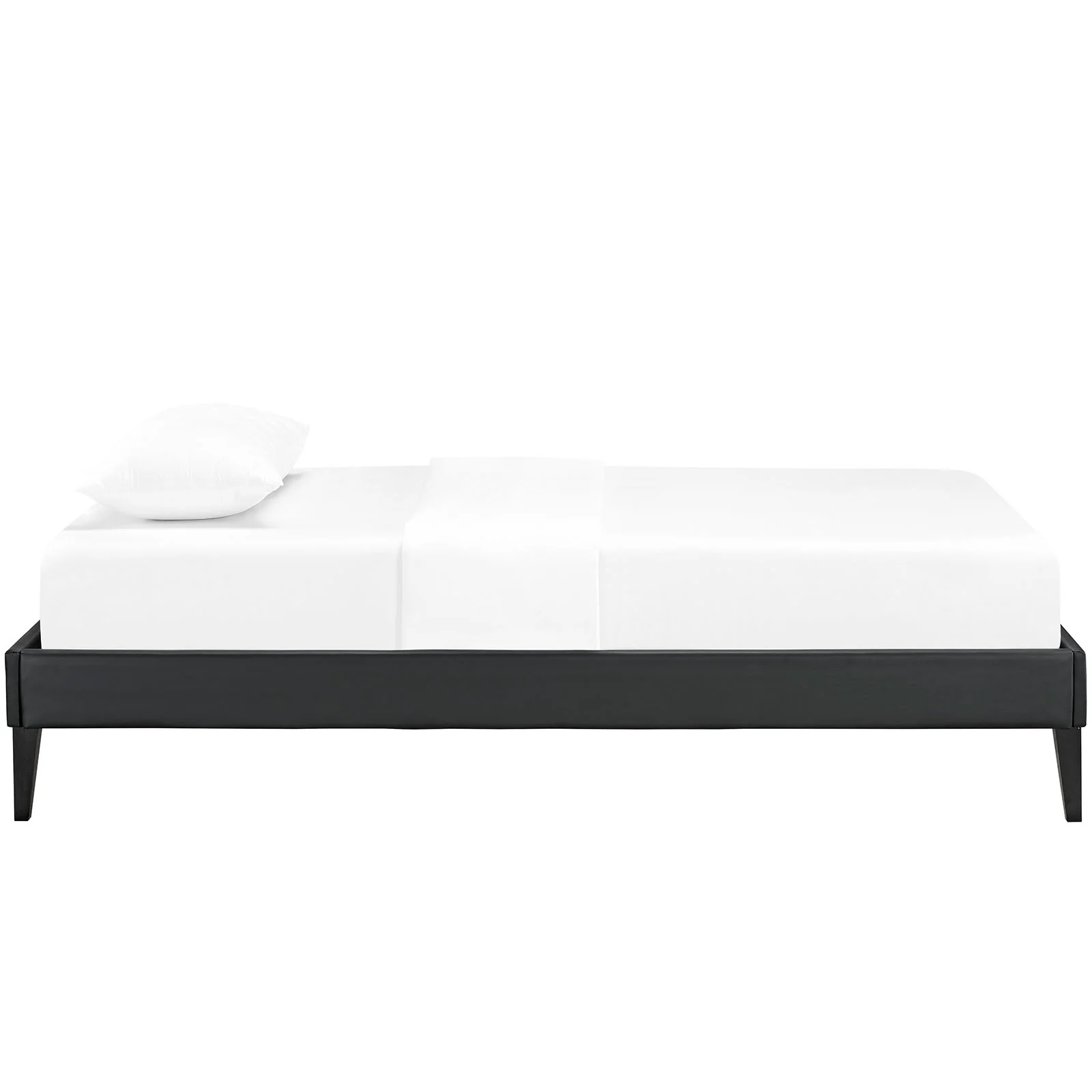 Sharon Vinyl Twin Bed Frame with Squared Tapered Legs by Modway - Image 4