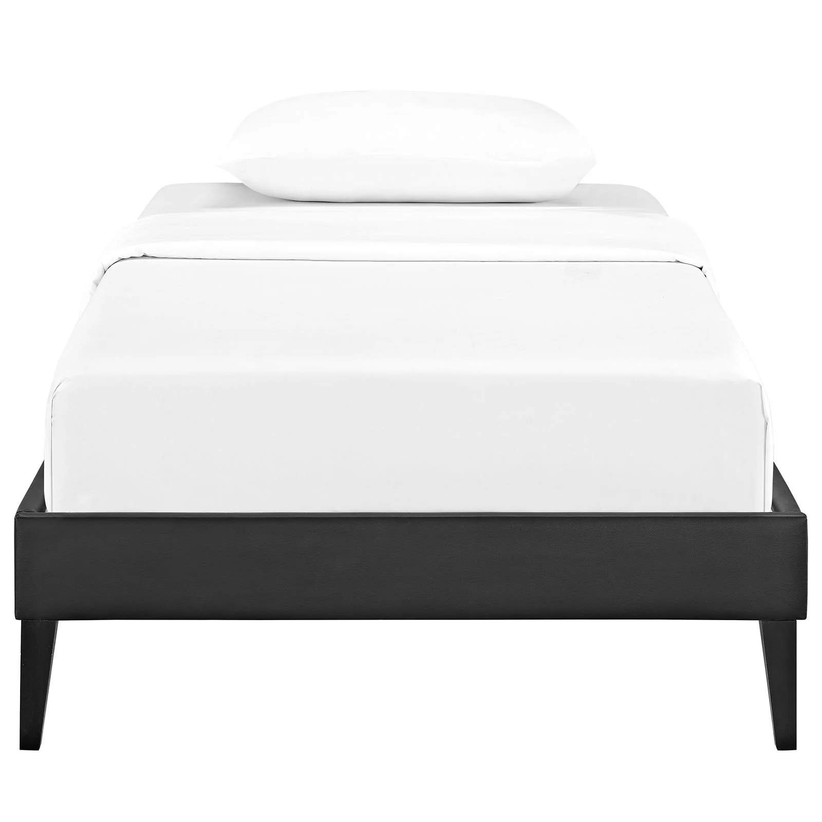Sharon Vinyl Twin Bed Frame with Squared Tapered Legs by Modway - Image 5