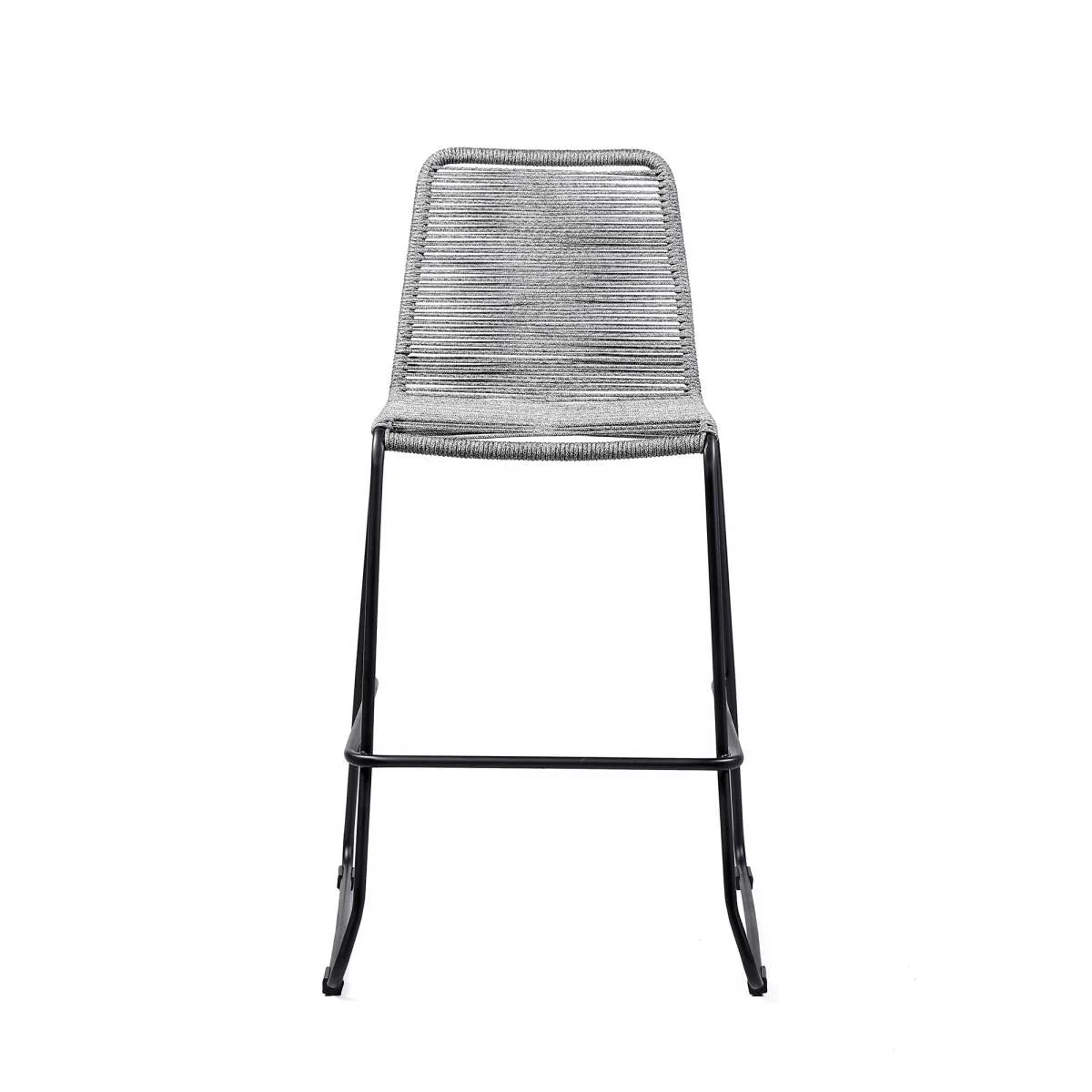 Shasta 26" Outdoor Metal and Black Rope Stackable Counter Stool By Armen Living - Image 11