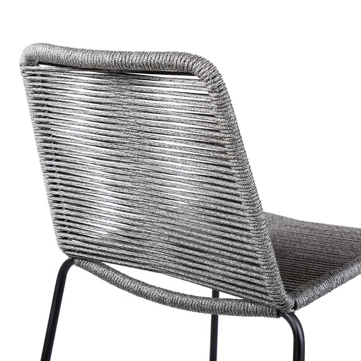 Shasta 26" Outdoor Metal and Grey Rope Stackable Counter Stool - Set of 2 By Armen Living - Image 6