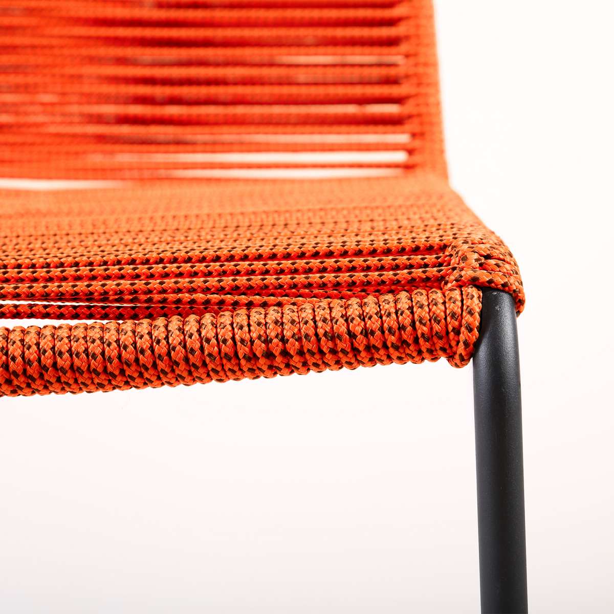 Shasta 26" Outdoor Metal and Tangerine Rope Stackable Counter Stool - Set of 2 By Armen Living - Image 7