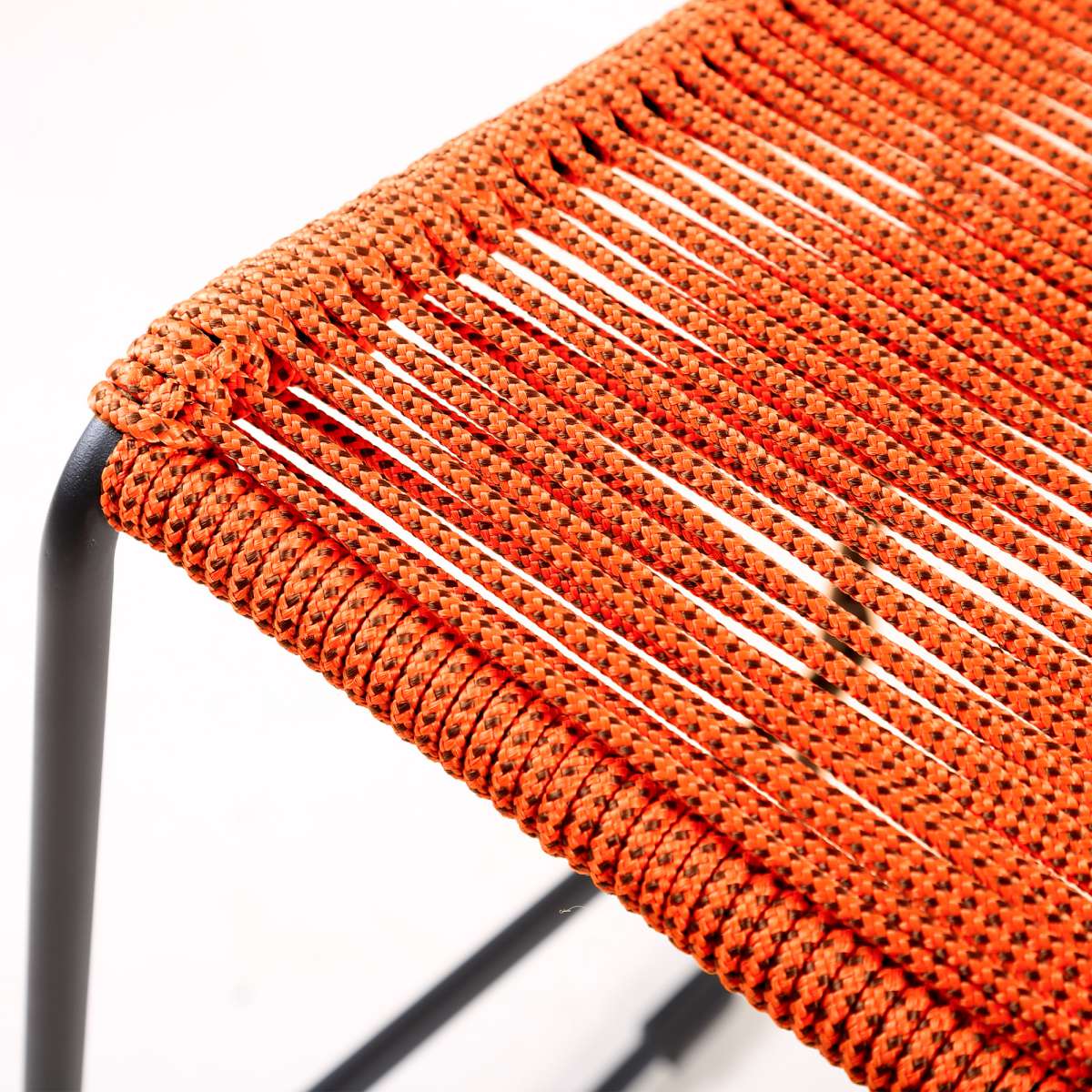 Shasta 26" Outdoor Metal and Tangerine Rope Stackable Counter Stool - Set of 2 By Armen Living - Image 8